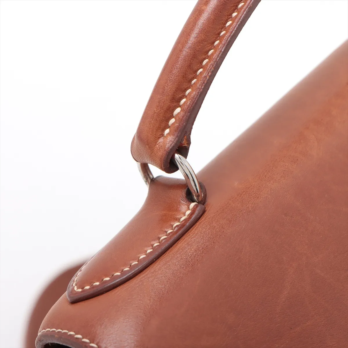 [Individually packaged] Hermes Kelly Ad GM Toile H x Veau Barenia Ecru x Fauve Silver hardware E: 2001 — view 11