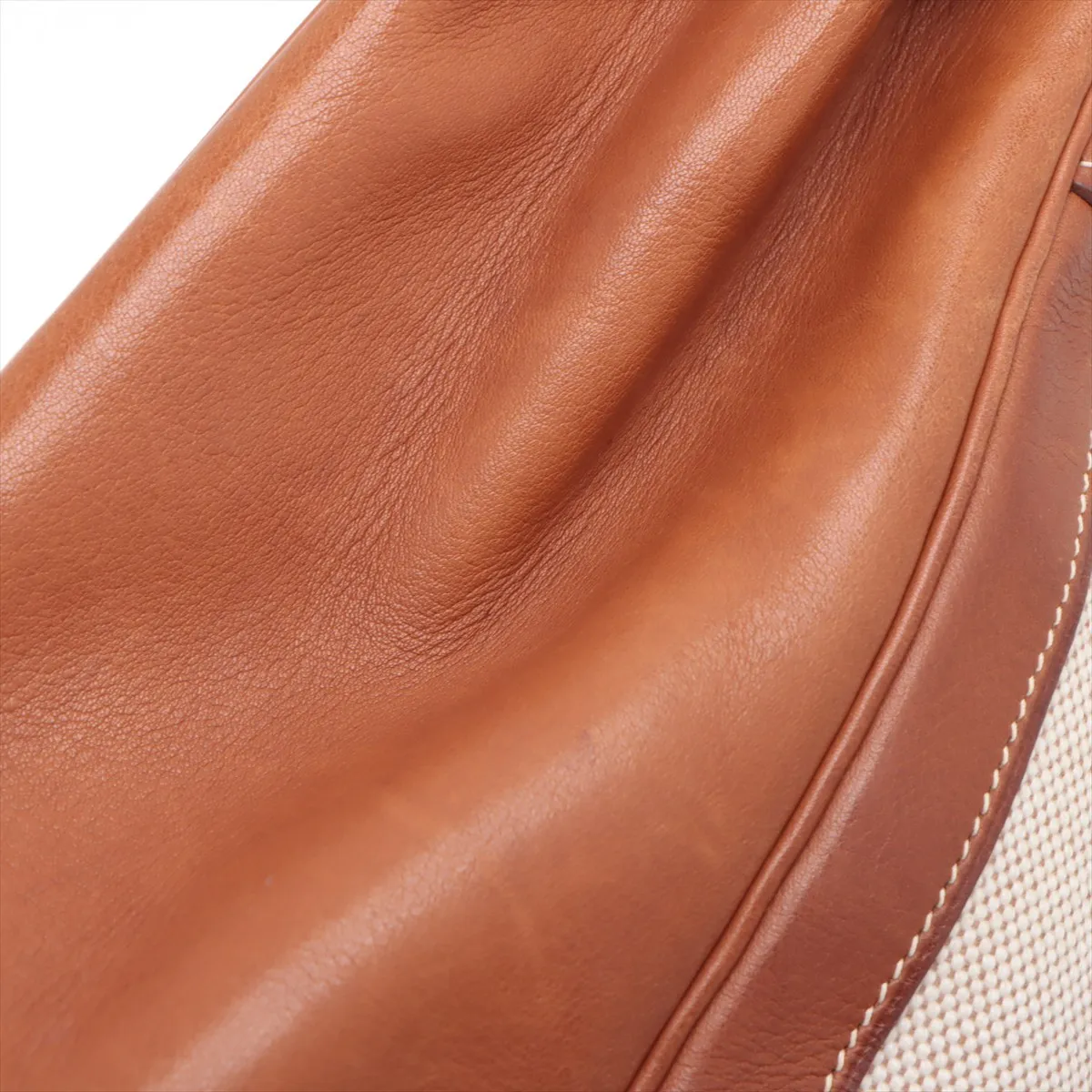 [Individually packaged] Hermes Kelly Ad GM Toile H x Veau Barenia Ecru x Fauve Silver hardware E: 2001 — view 14