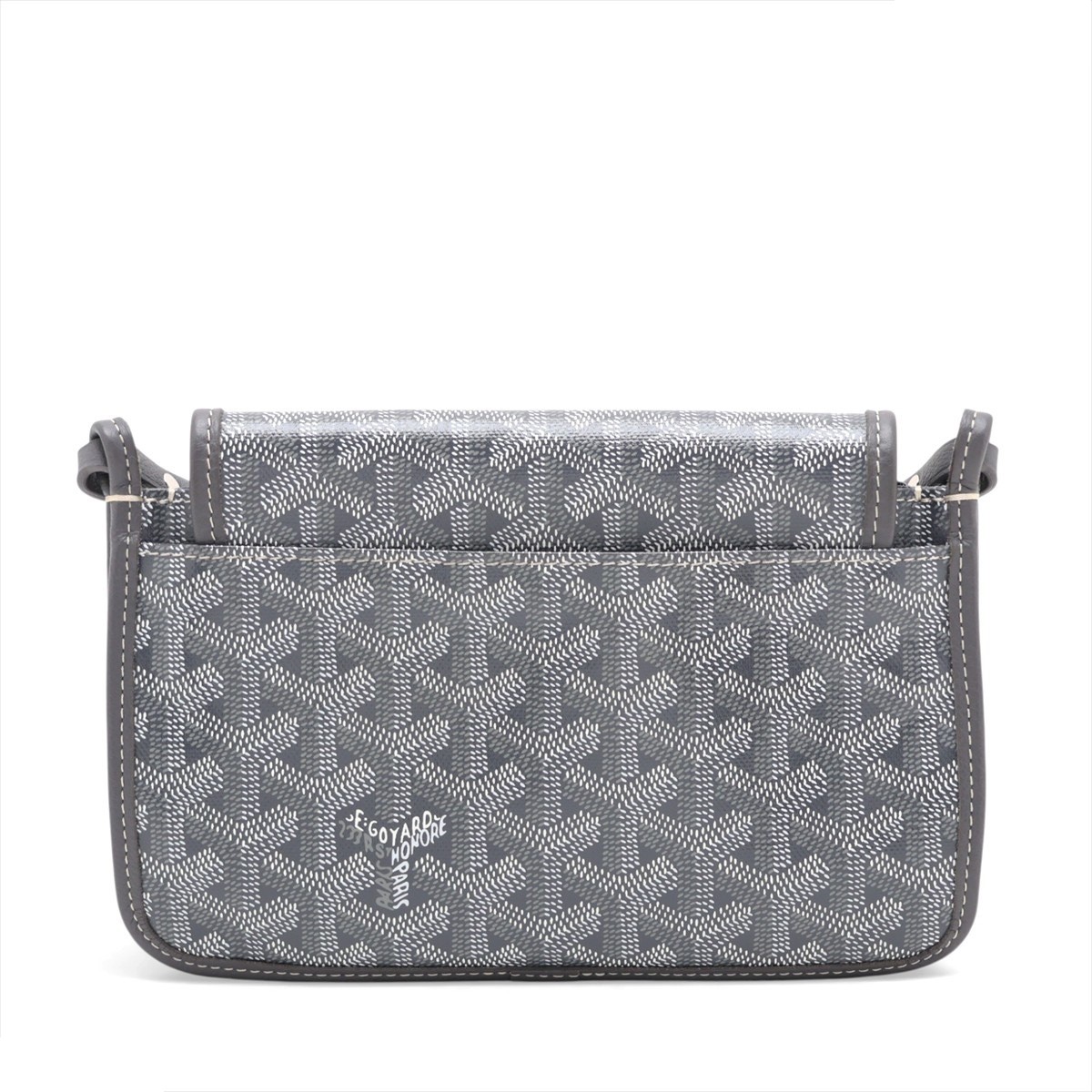 Plume Pouch Wallet, PVC x Leather Shoulder Bag, Gray — view 2