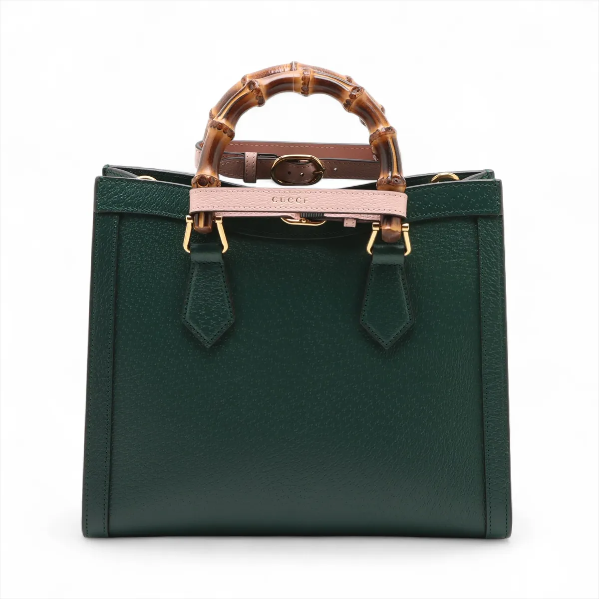 Bamboo Diana Leather 2WAY Handbag Green 702721 — view 2