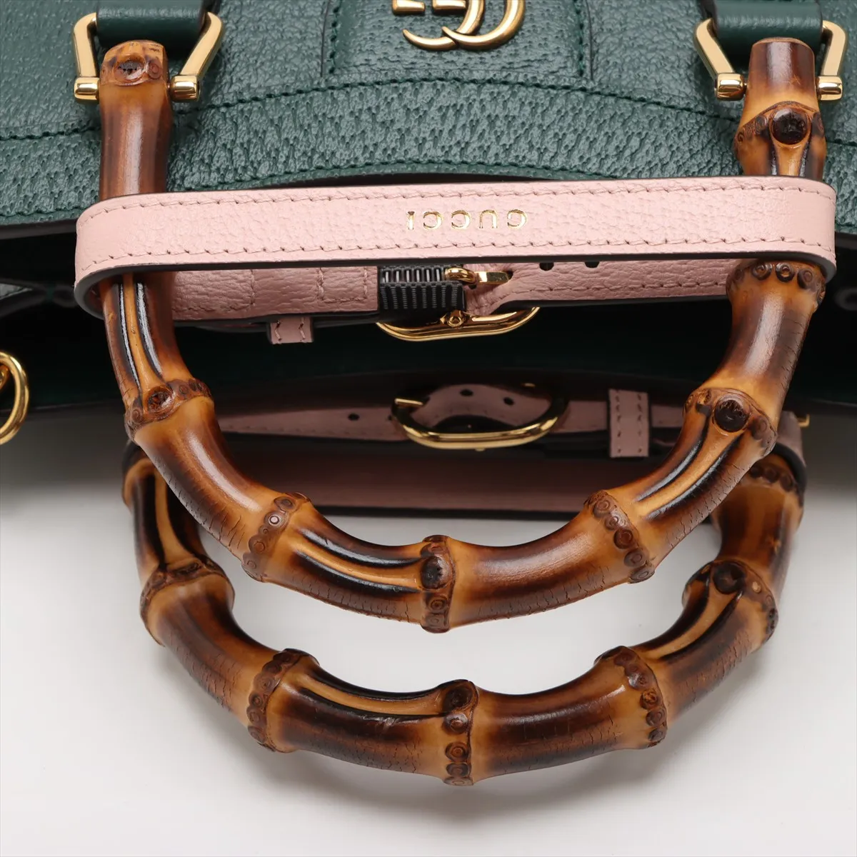 Bamboo Diana Leather 2WAY Handbag Green 702721 — view 5