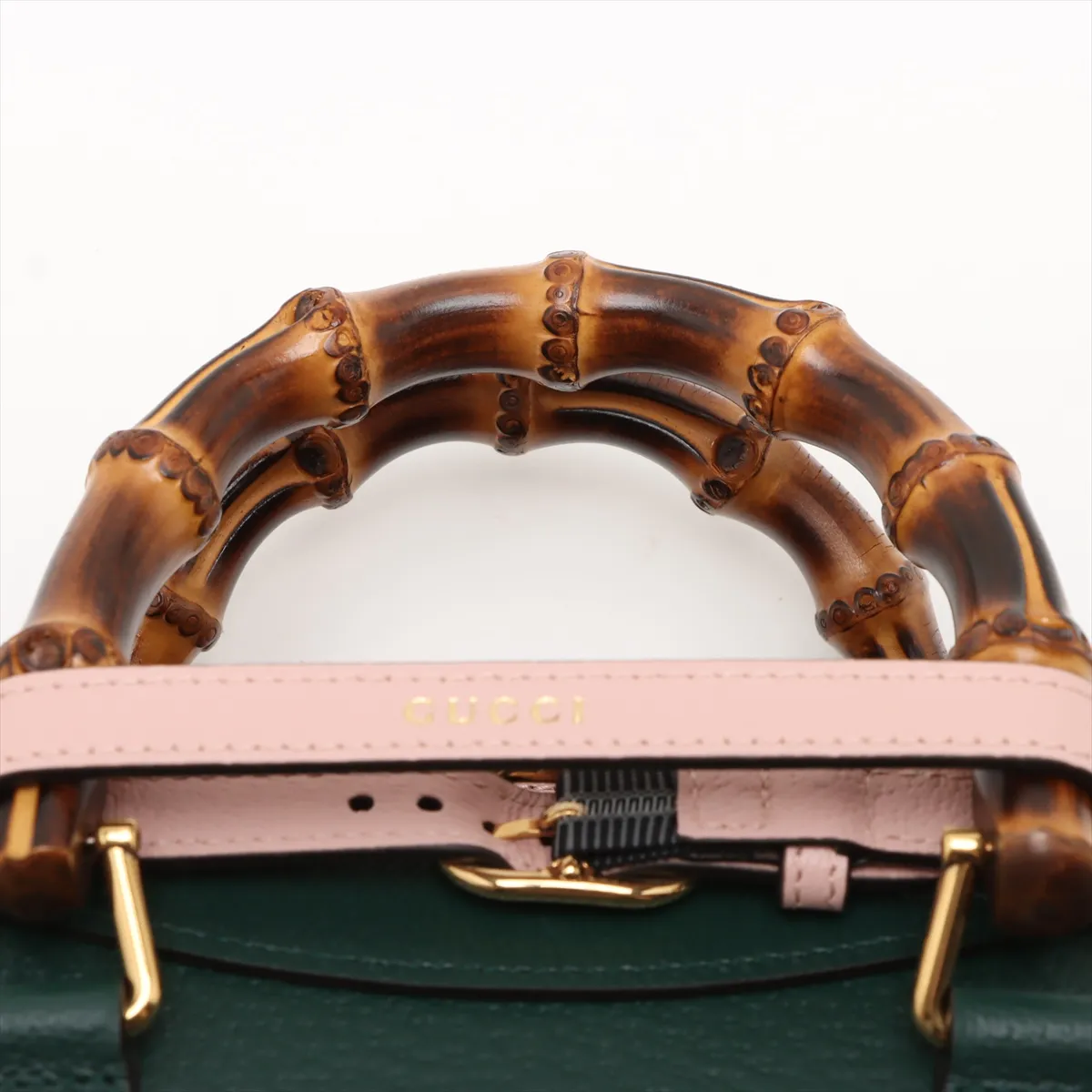 Bamboo Diana Leather 2WAY Handbag Green 702721 — view 6