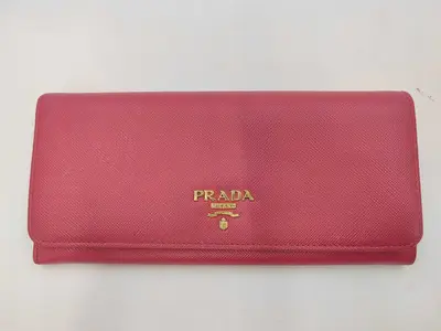Saffiano Metal 1M1132 Leather Long Wallet Pink