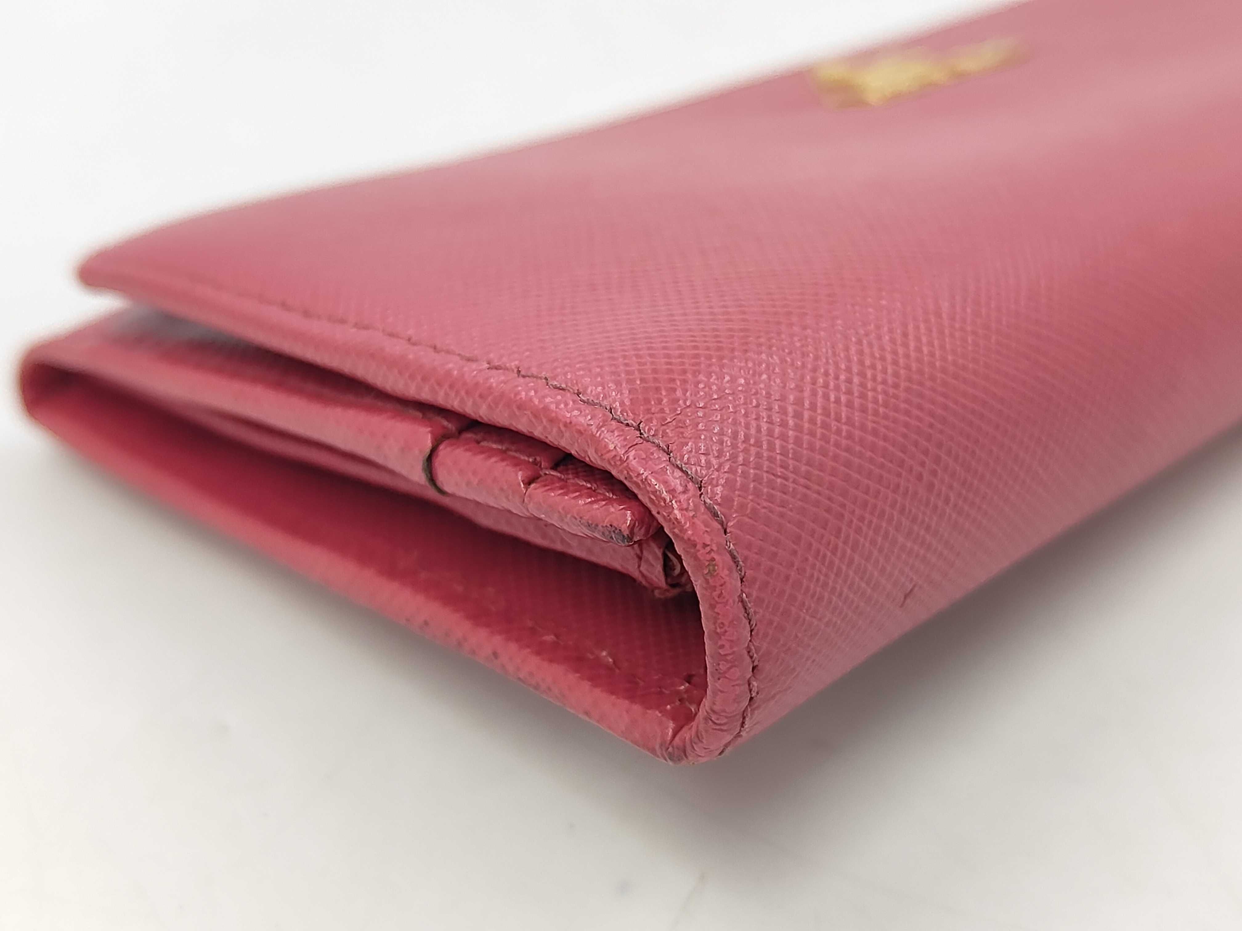 Saffiano Metal 1M1132 Leather Long Wallet Pink — view 6