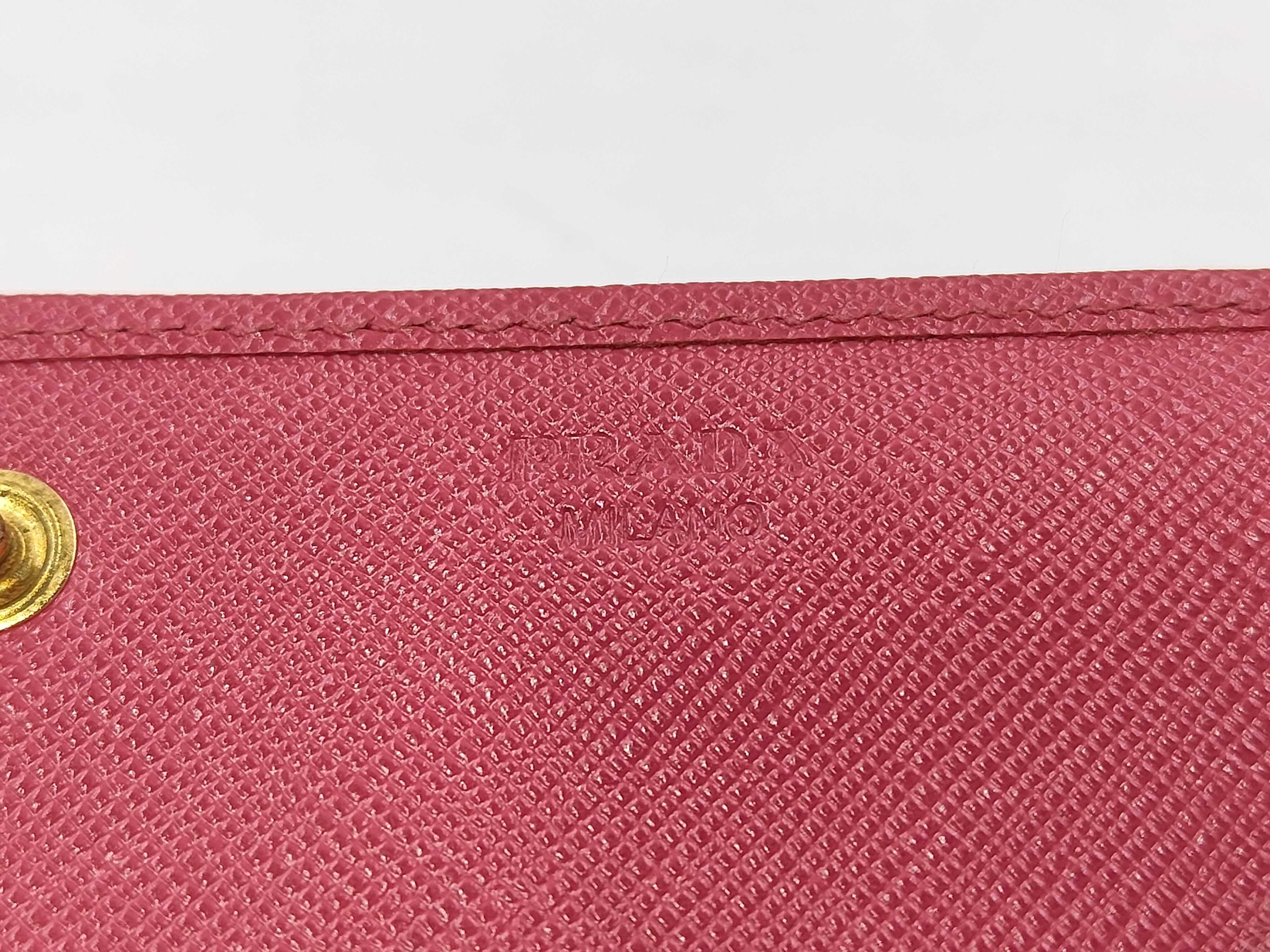 Saffiano Metal 1M1132 Leather Long Wallet Pink — view 10