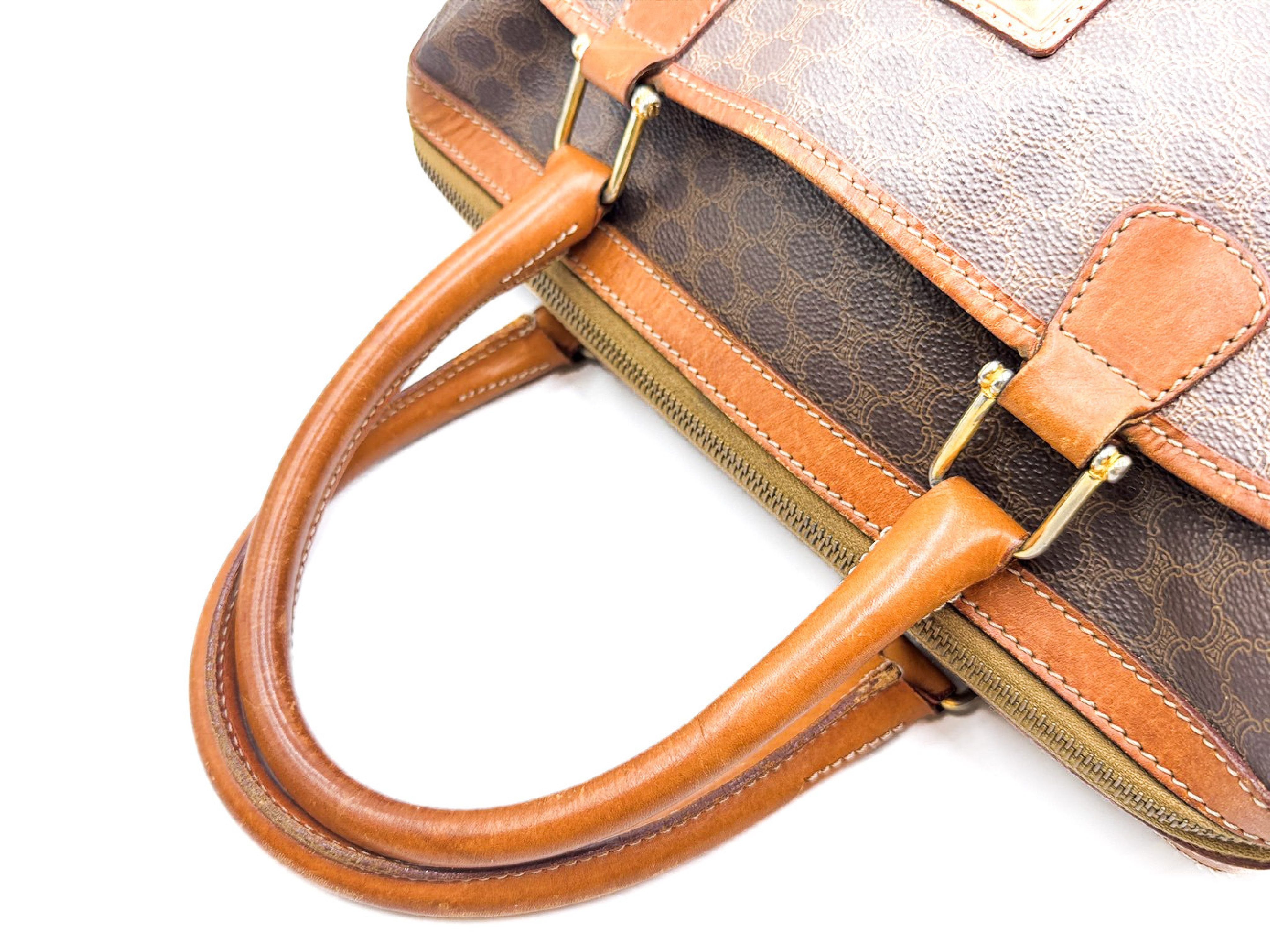 Macadam pattern leather handbag with gold hardware — view 3