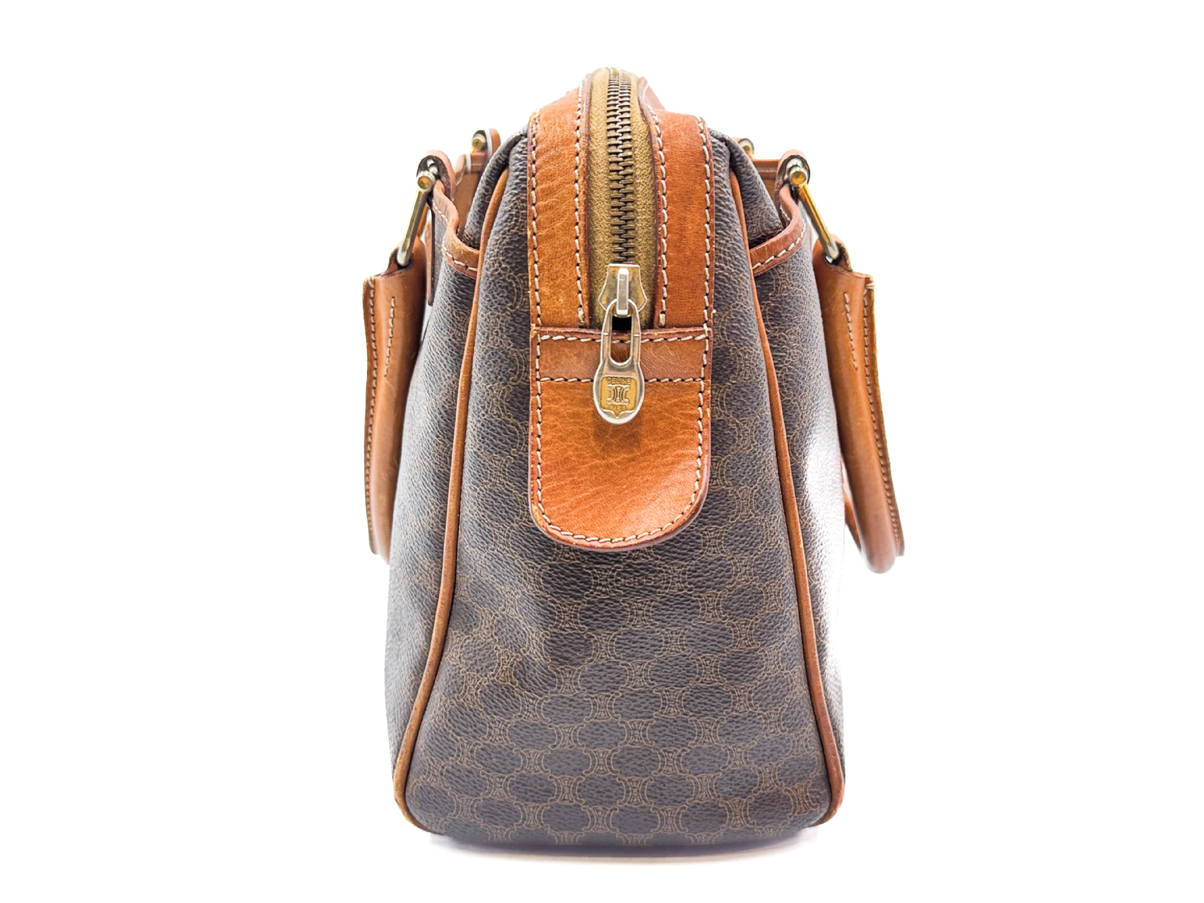 Macadam pattern leather handbag with gold hardware — view 7