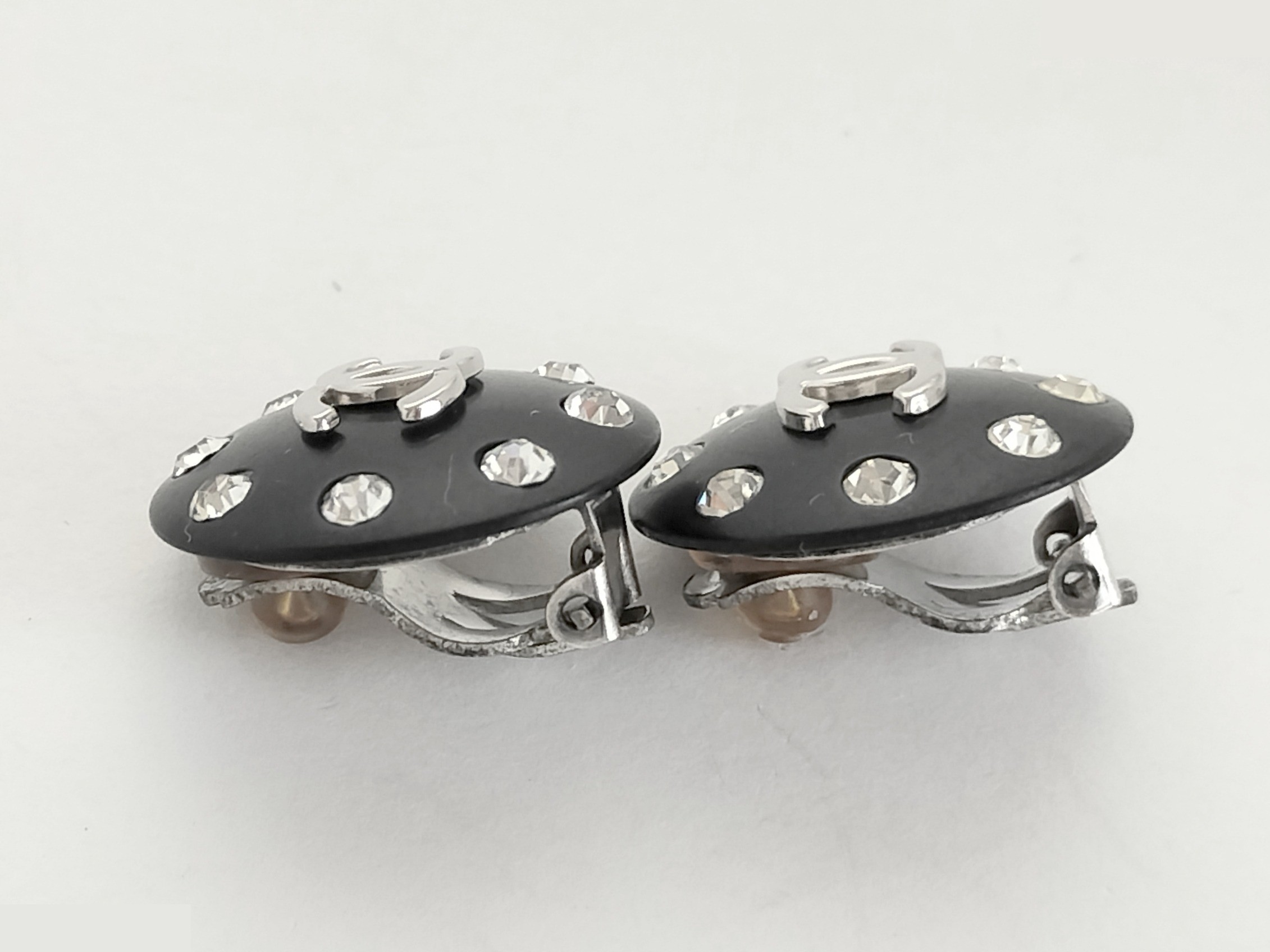 Coco Rhinestone Black Earrings — view 5