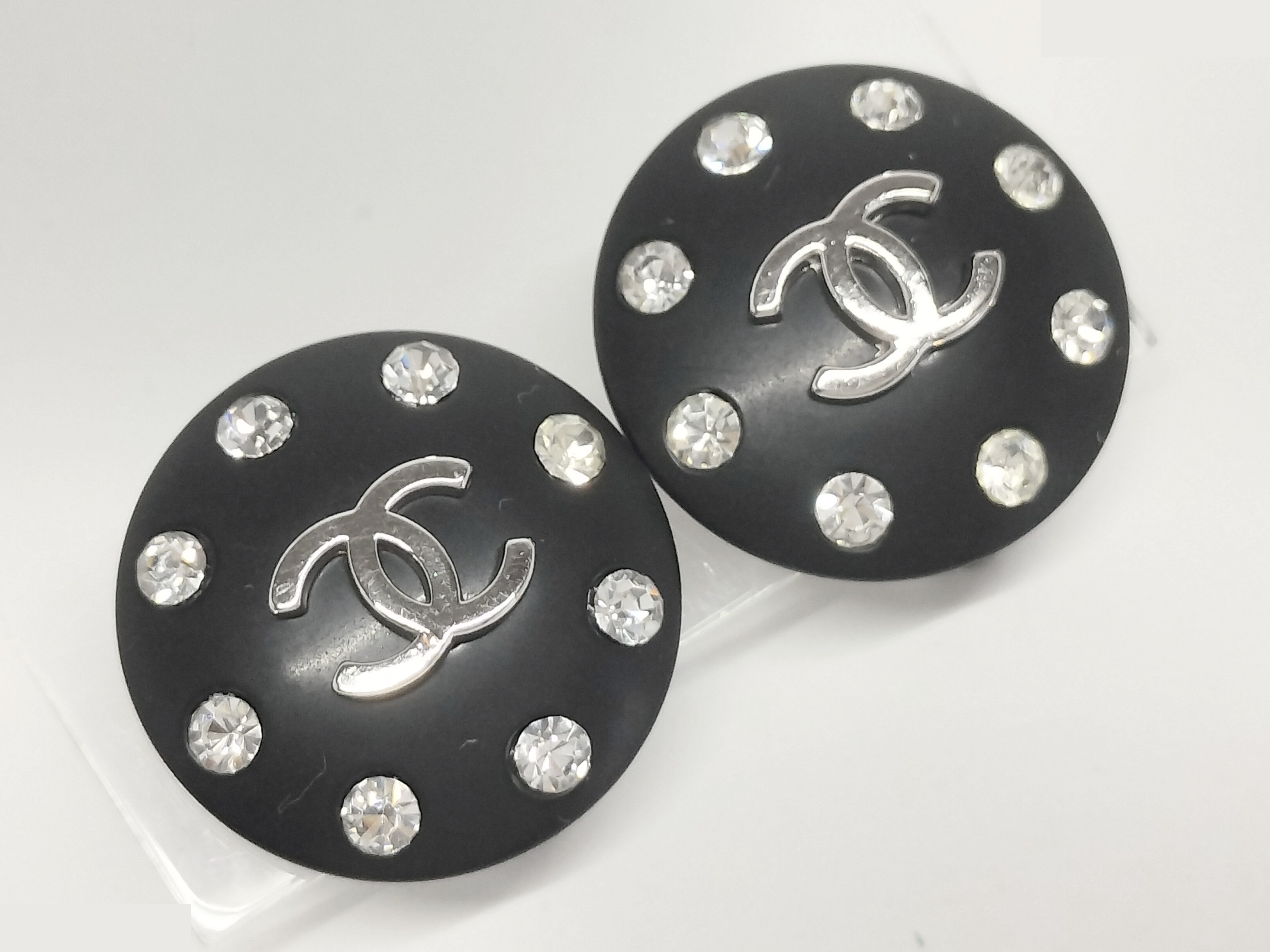 Coco Rhinestone Black Earrings — view 6