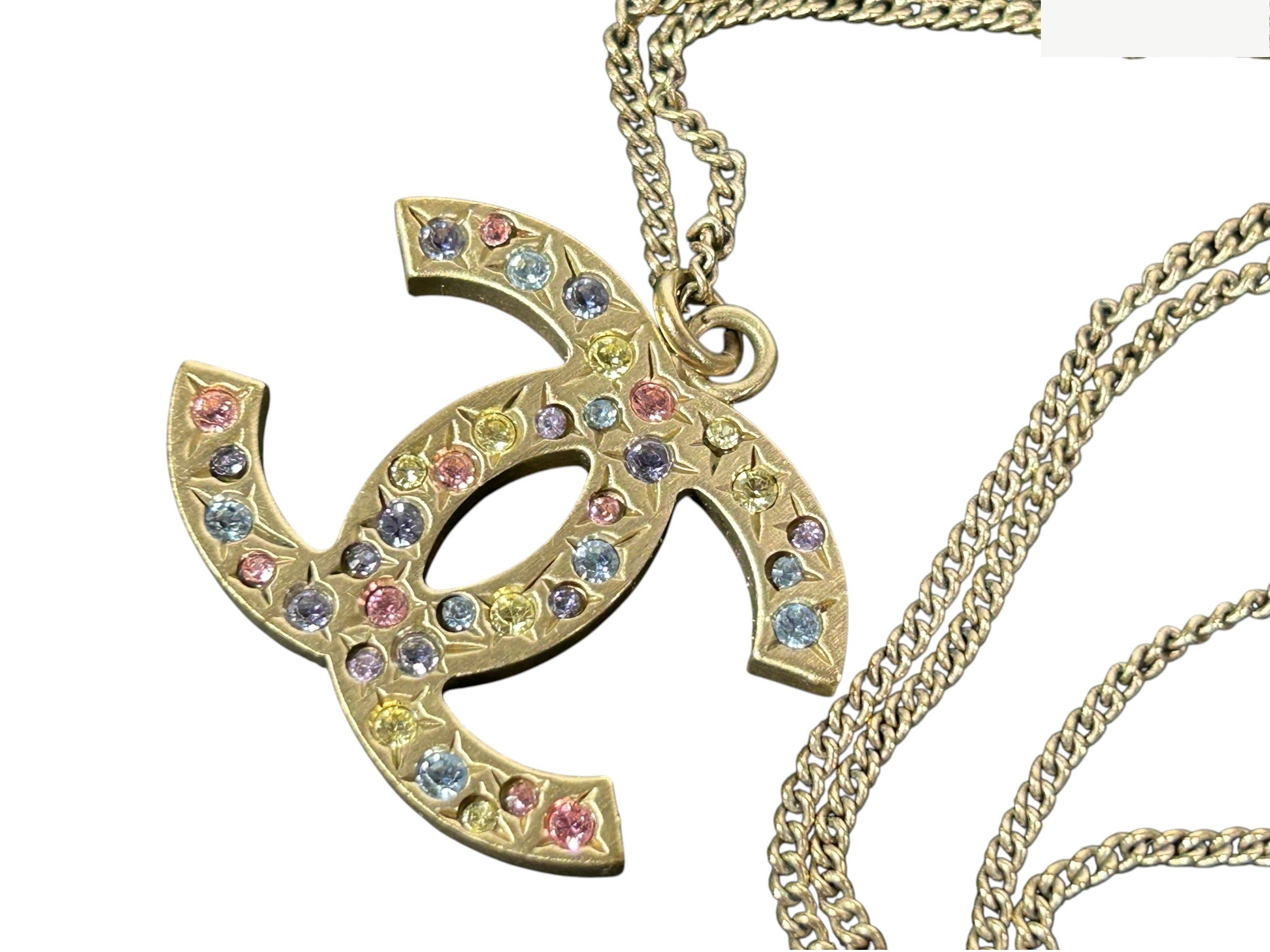 Coco Mark Necklace with Colored Stones — view 2
