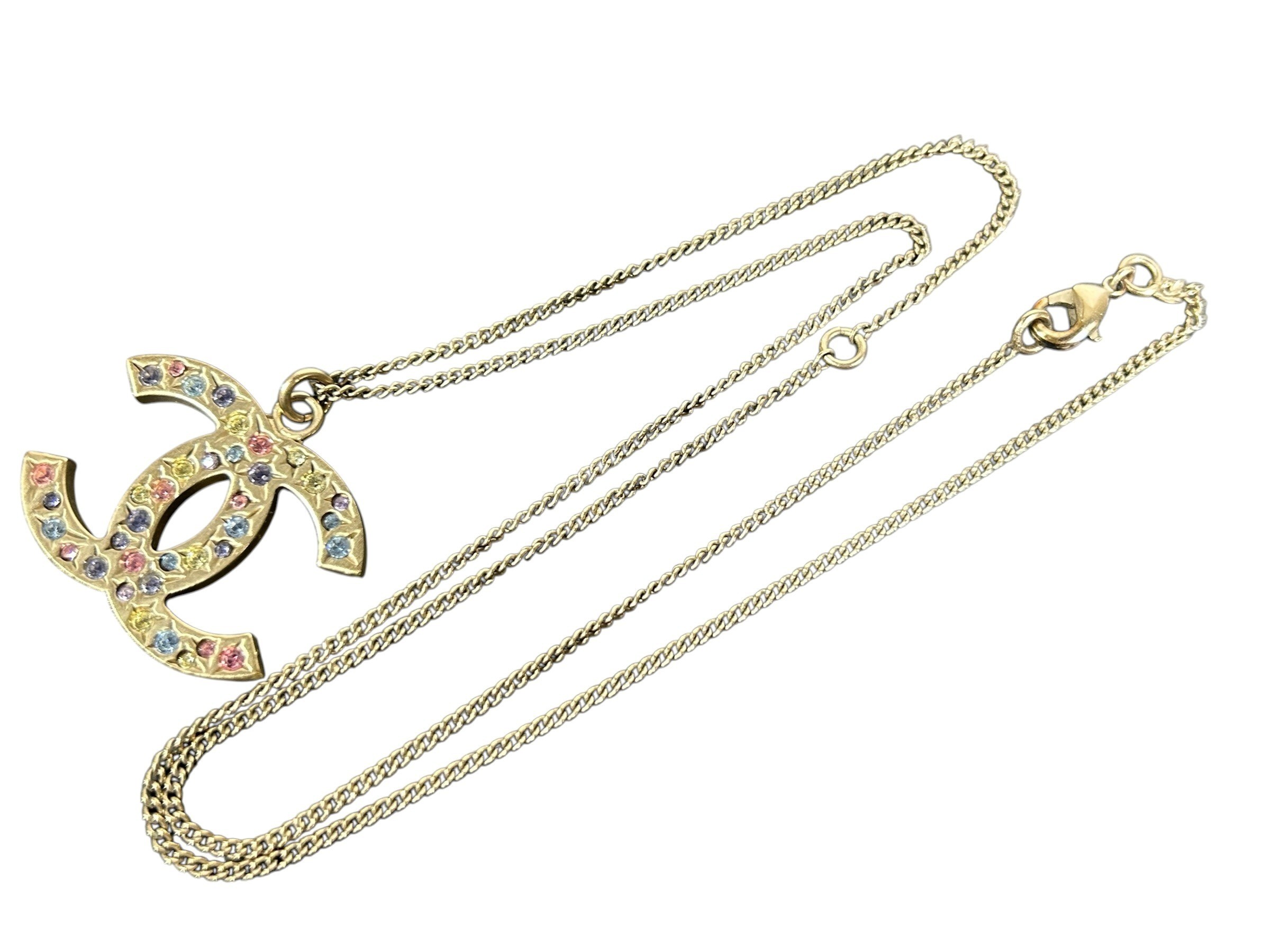 Coco Mark Necklace with Colored Stones — view 3
