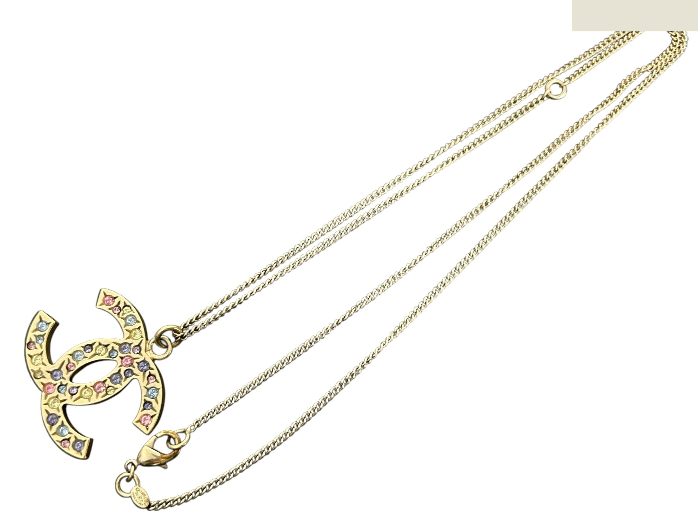 Coco Mark Necklace with Colored Stones — view 4