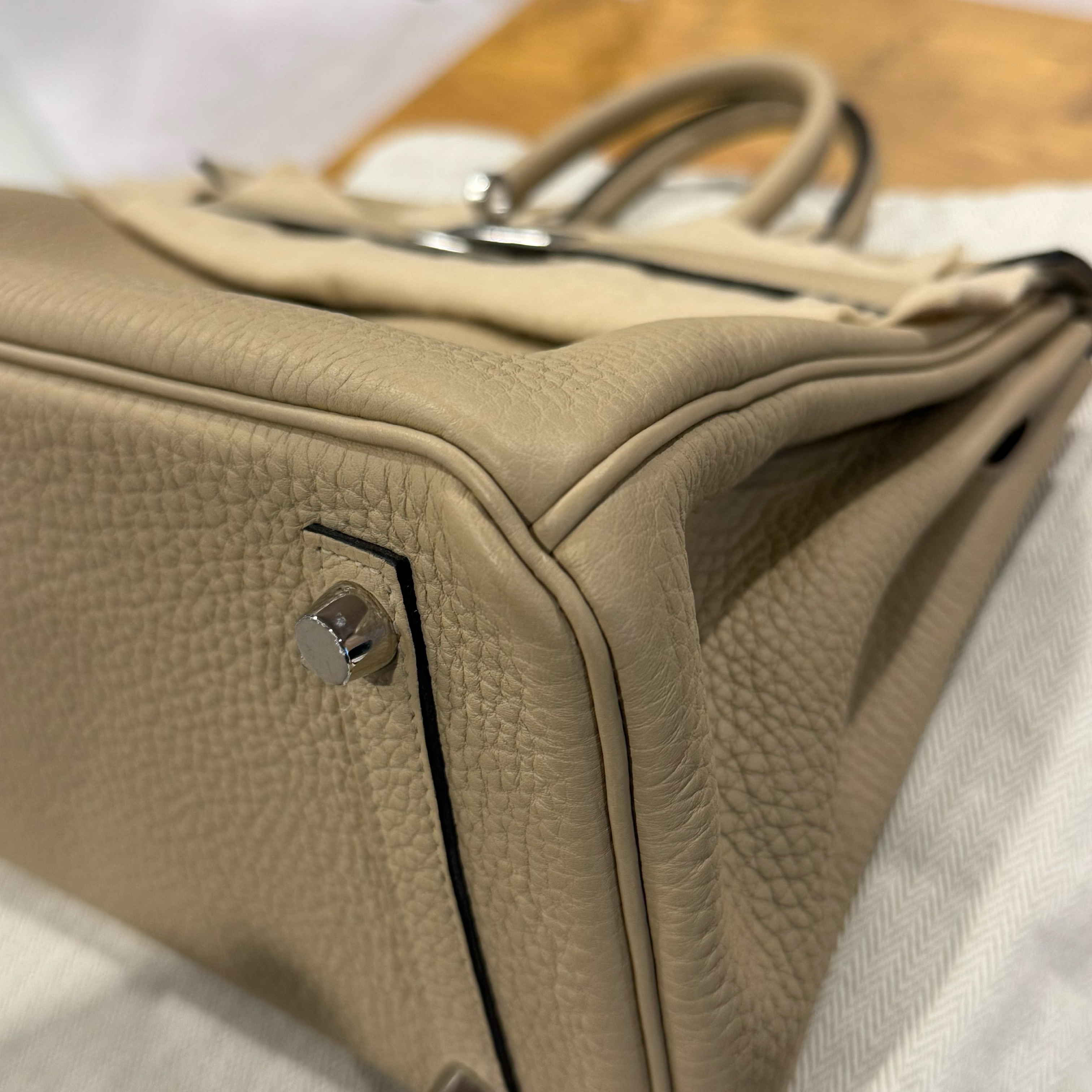 Birkin25 Trench Togo PHW K Stamp Handbag — view 8
