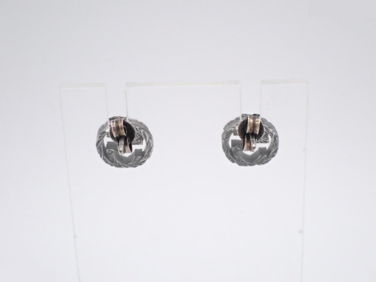 Interlocking Sterling Silver 925 Earrings, 2.8g — view 2