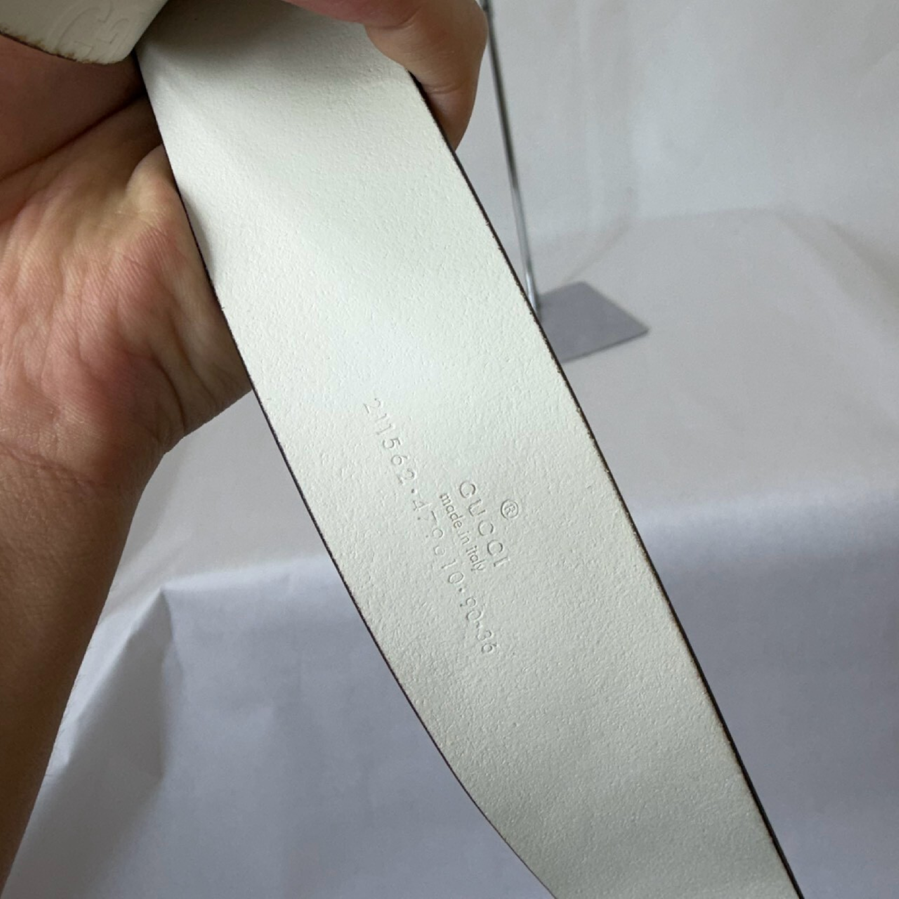 Sherry Line GG Pattern All-Over GG Logo Hardware Men's Leather Belt — view 2