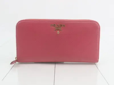 Long wallet, Saffiano leather, pink