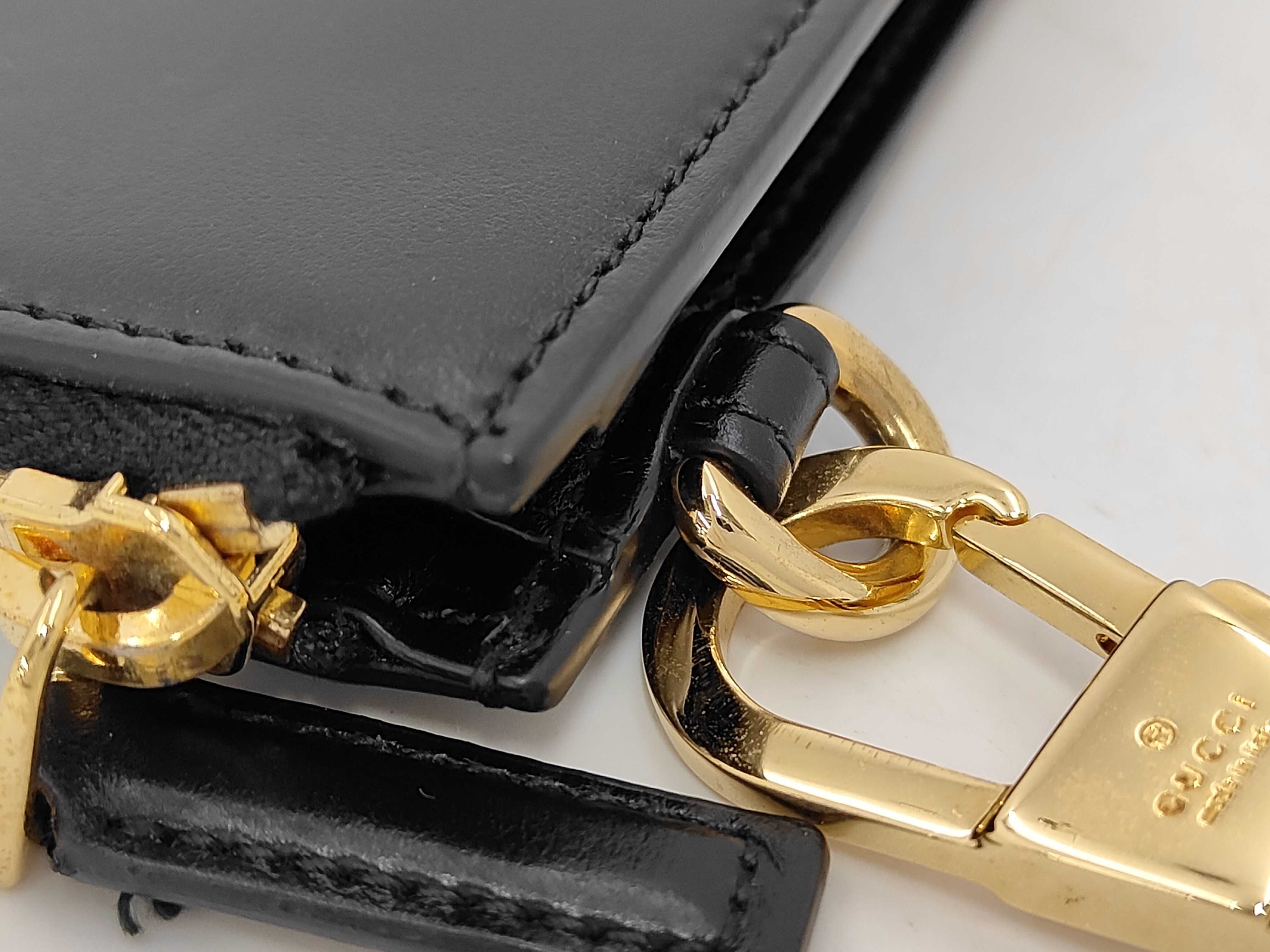 547613 Leather Clutch Bag, Black, with Dust Bag. — view 5