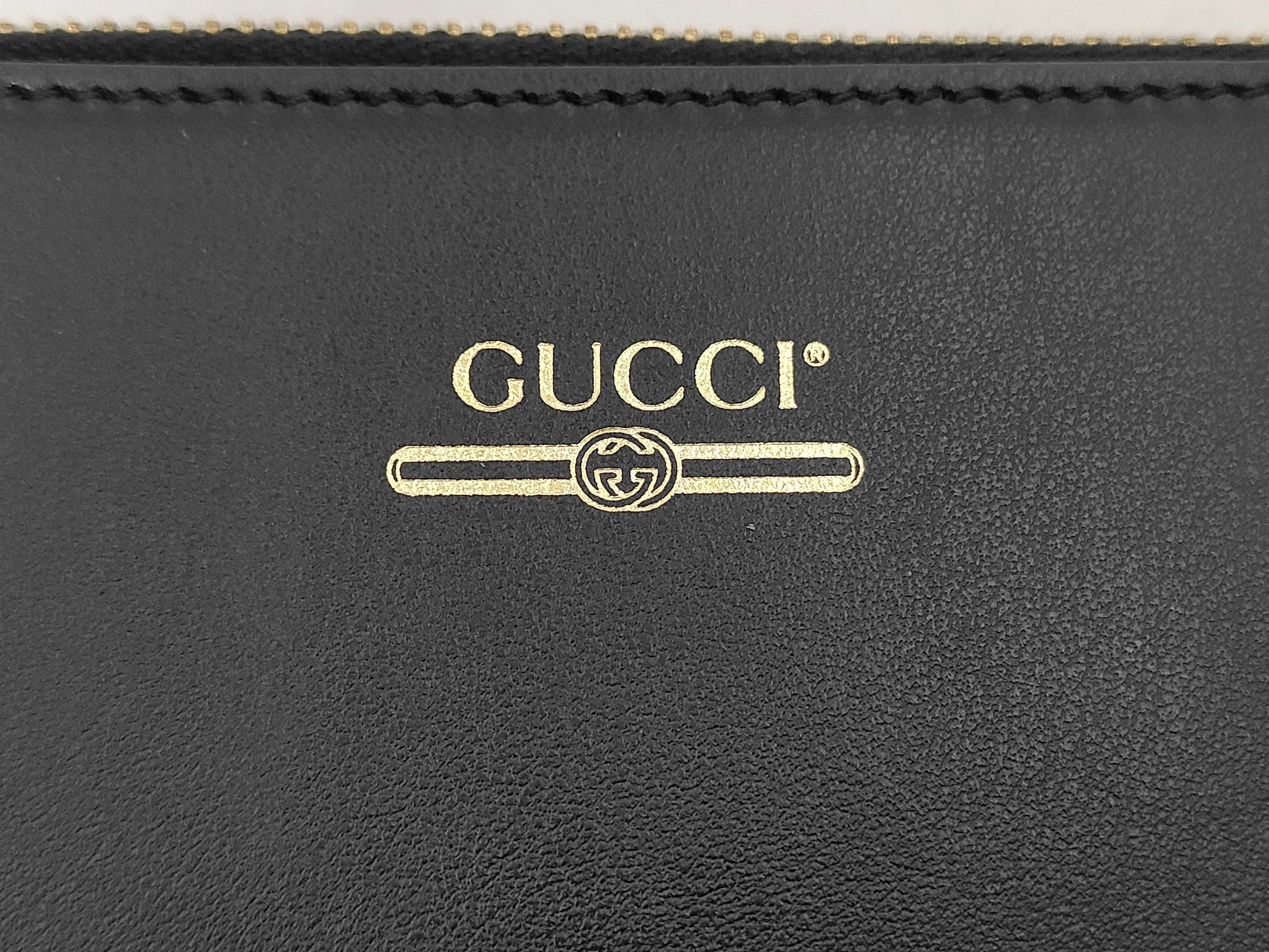 547613 Leather Clutch Bag, Black, with Dust Bag. — view 10