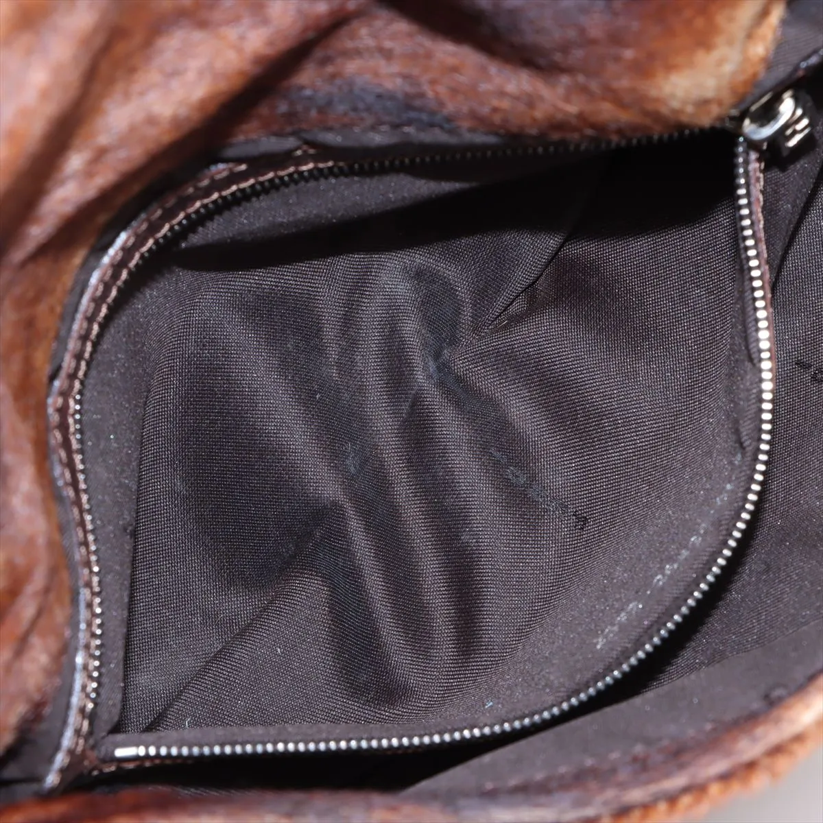 Mamma Bucket Harako x Leather Shoulder Bag Brown 26424 — view 8