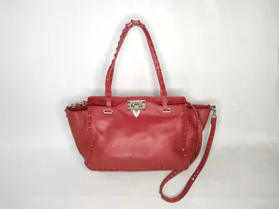 Leather Studded 2-Way Handbag