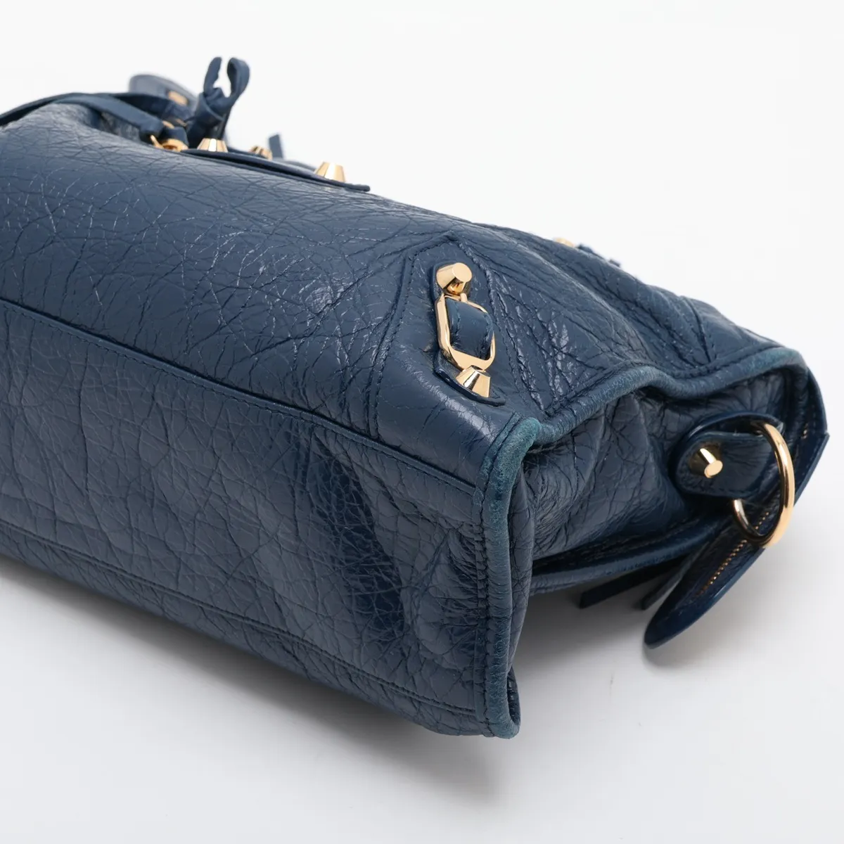 Classic City Leather 2-Way Handbag, Blue, 431621, with Mirror — view 3