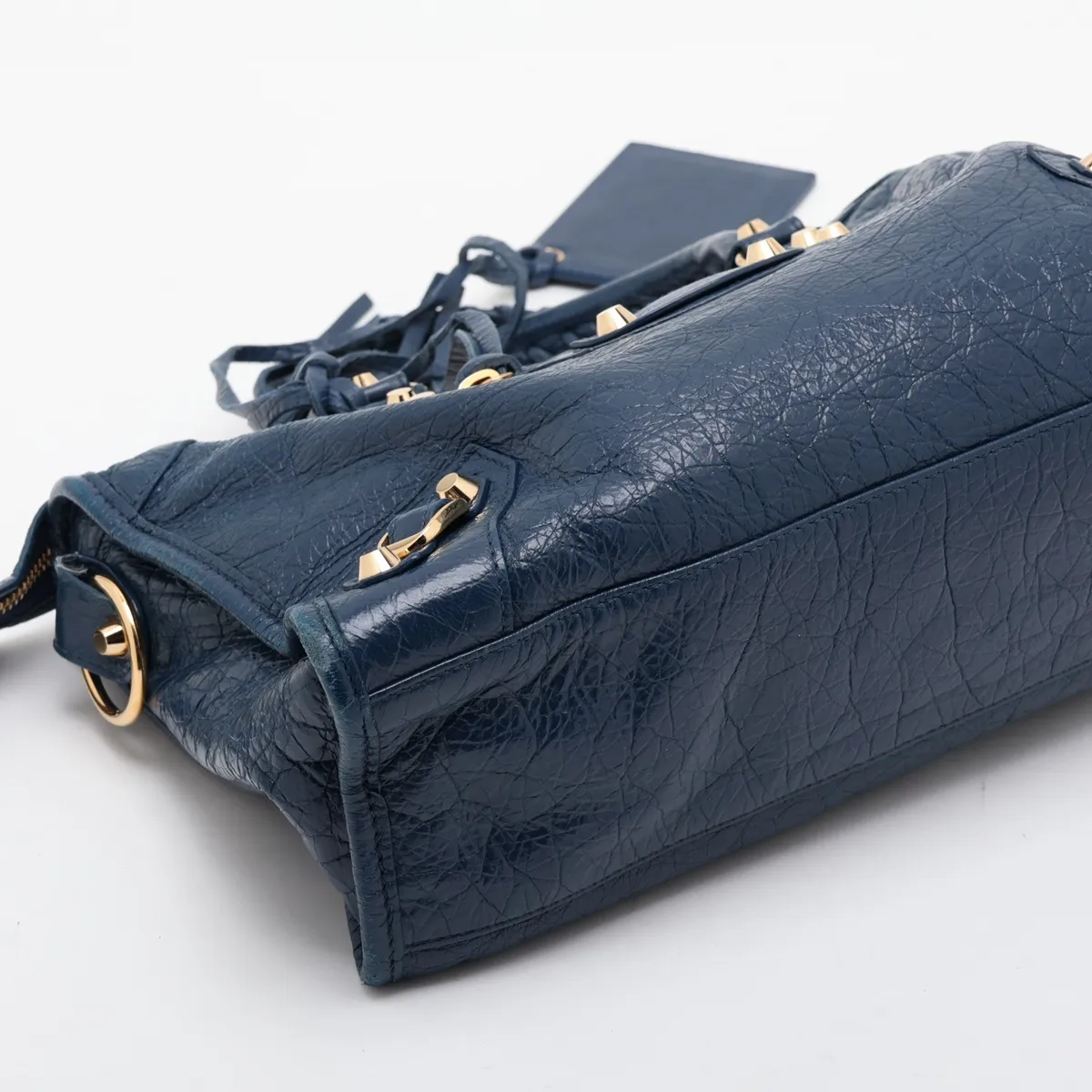 Classic City Leather 2-Way Handbag, Blue, 431621, with Mirror — view 4