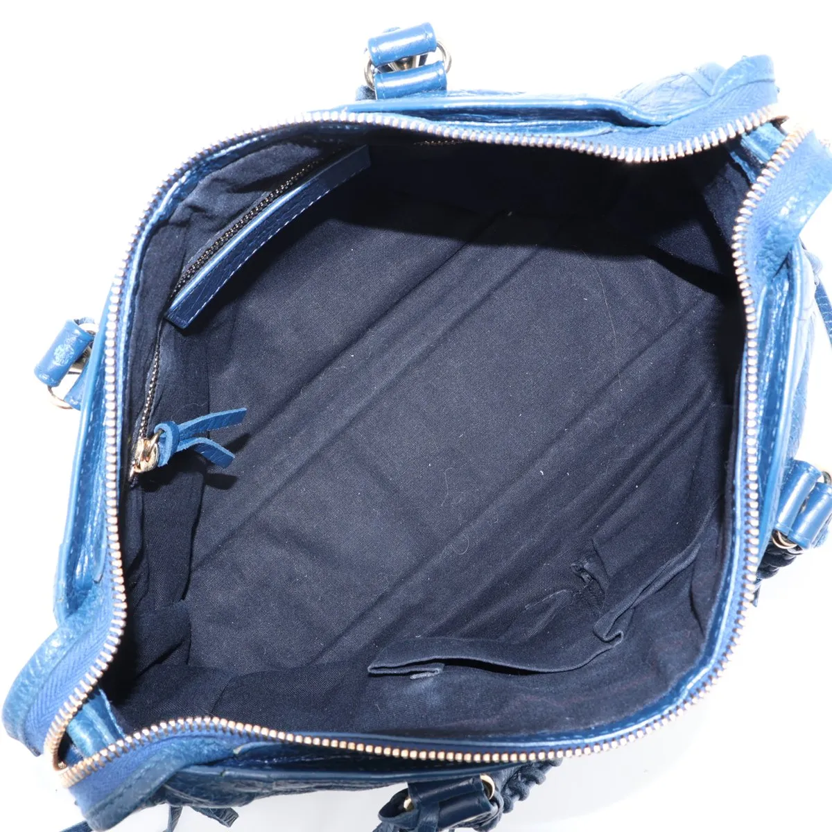 Classic City Leather 2-Way Handbag, Blue, 431621, with Mirror — view 8