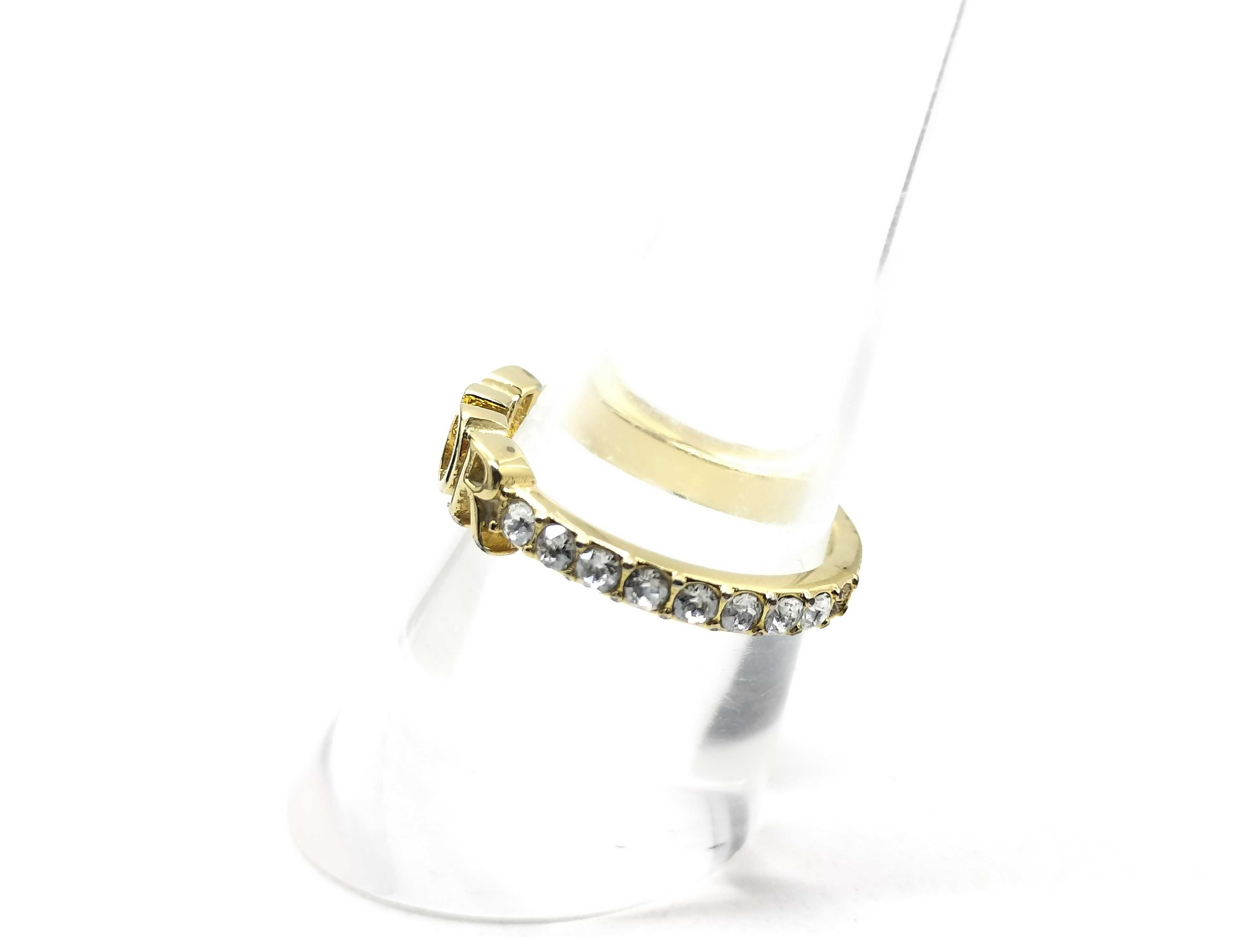 Logo Rhinestone Ring L Ring — view 3