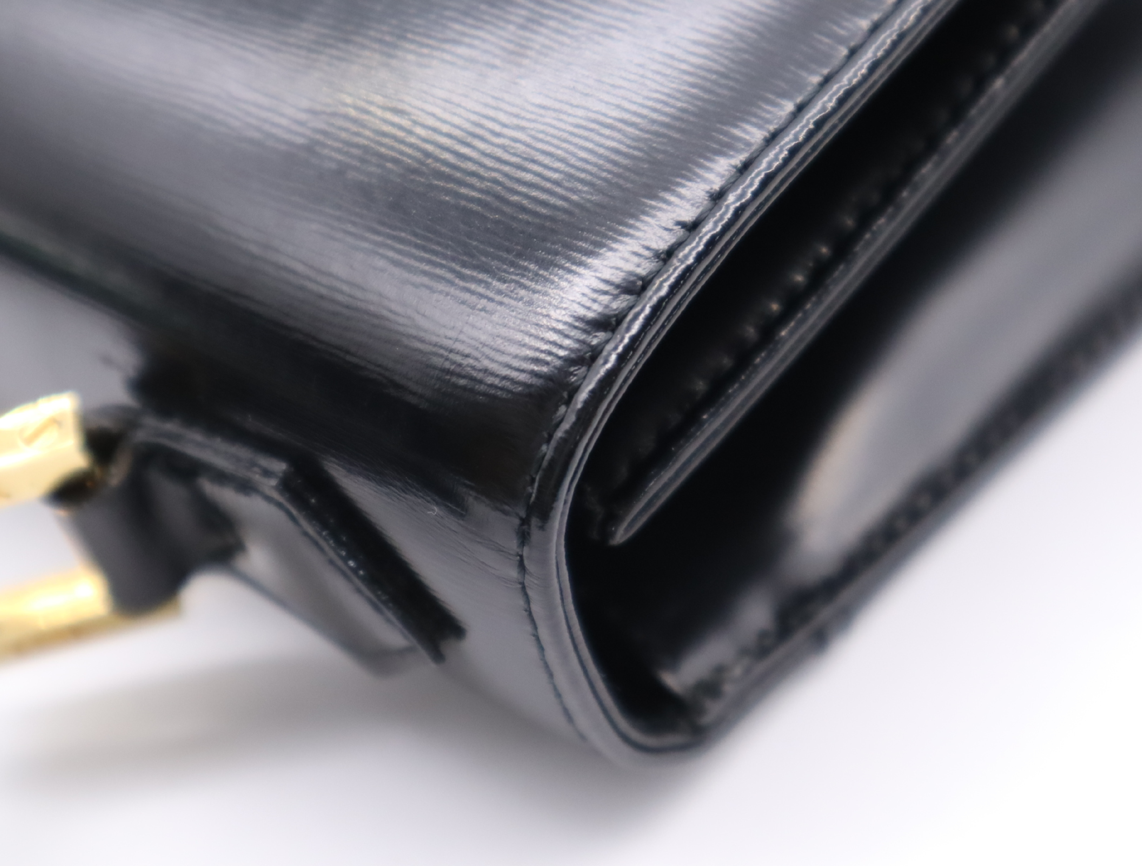 Leather Black Gold Hardware Handbag — view 11