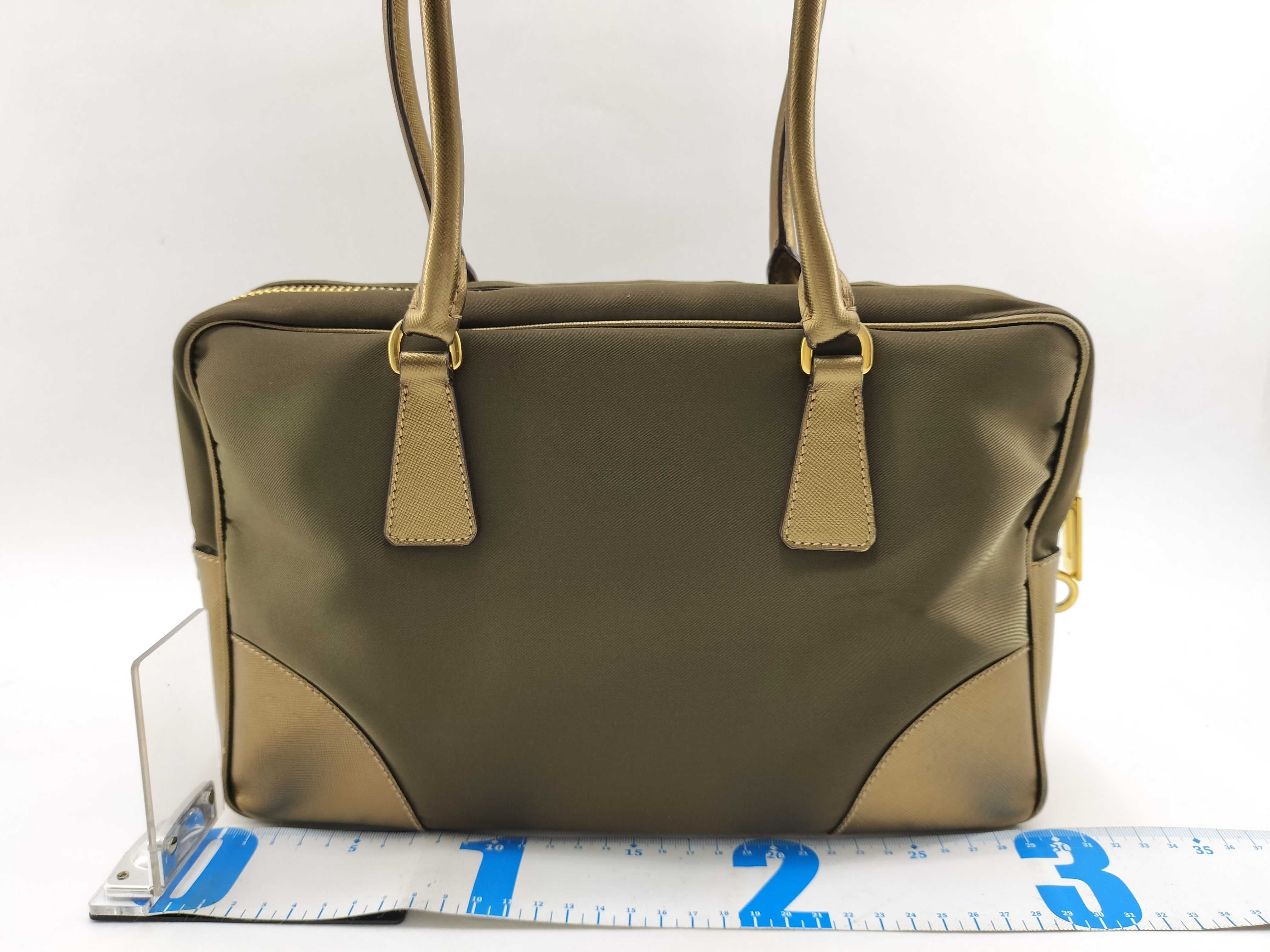 Nylon Mini Boston Bag, Saffiano Nylon, Triangle Logo Handbag — view 2
