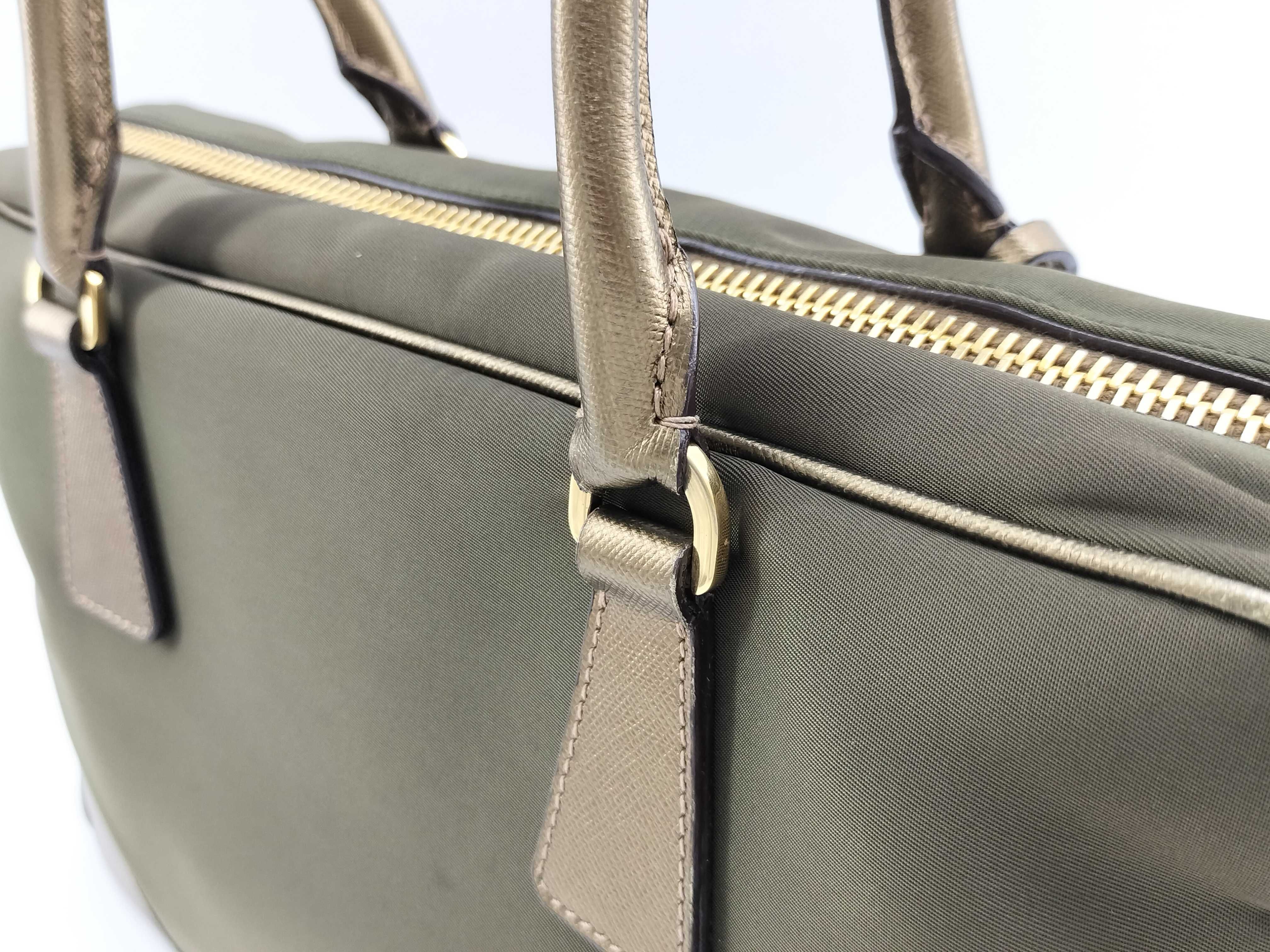 Nylon Mini Boston Bag, Saffiano Nylon, Triangle Logo Handbag — view 3