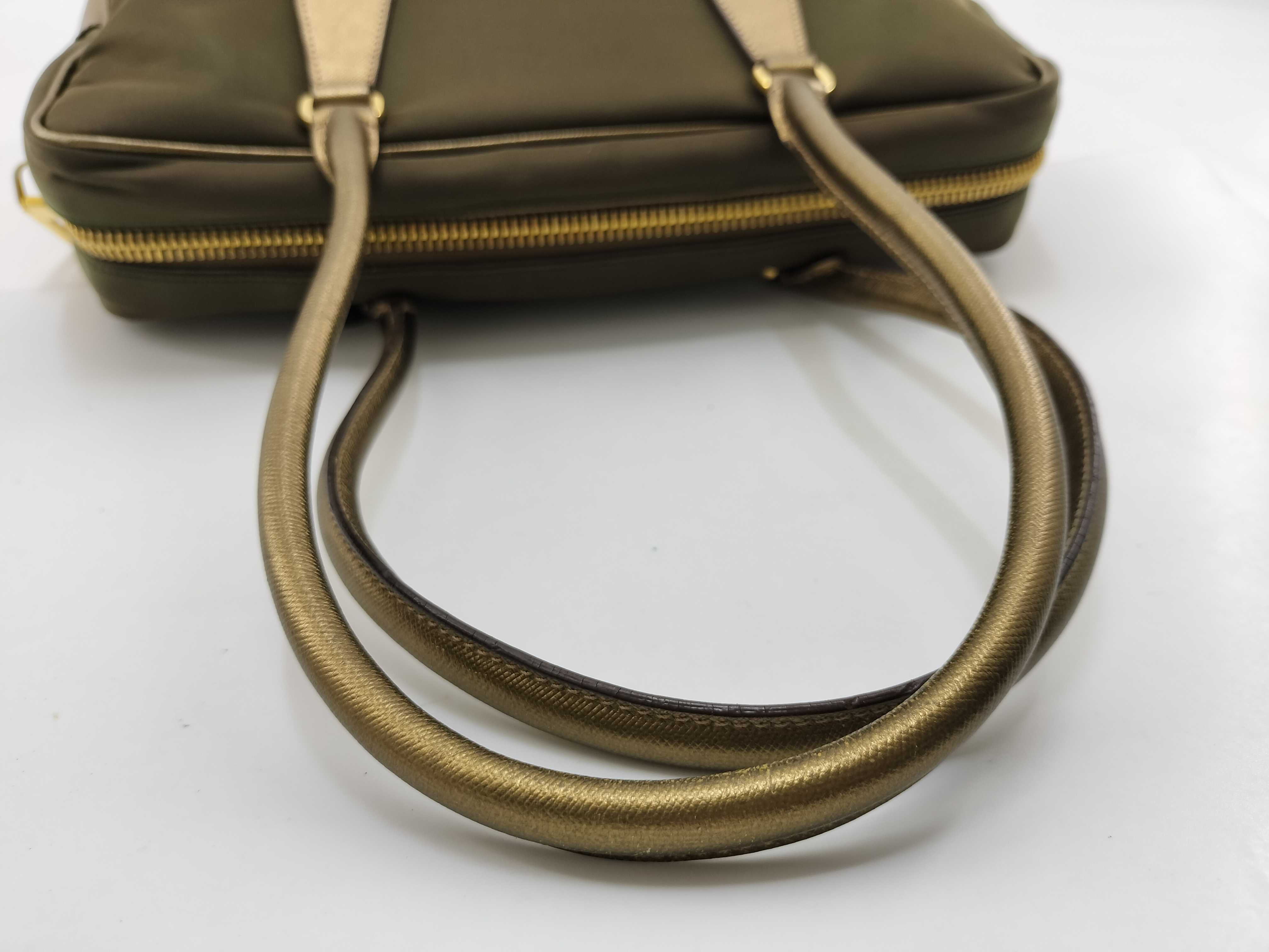 Nylon Mini Boston Bag, Saffiano Nylon, Triangle Logo Handbag — view 10
