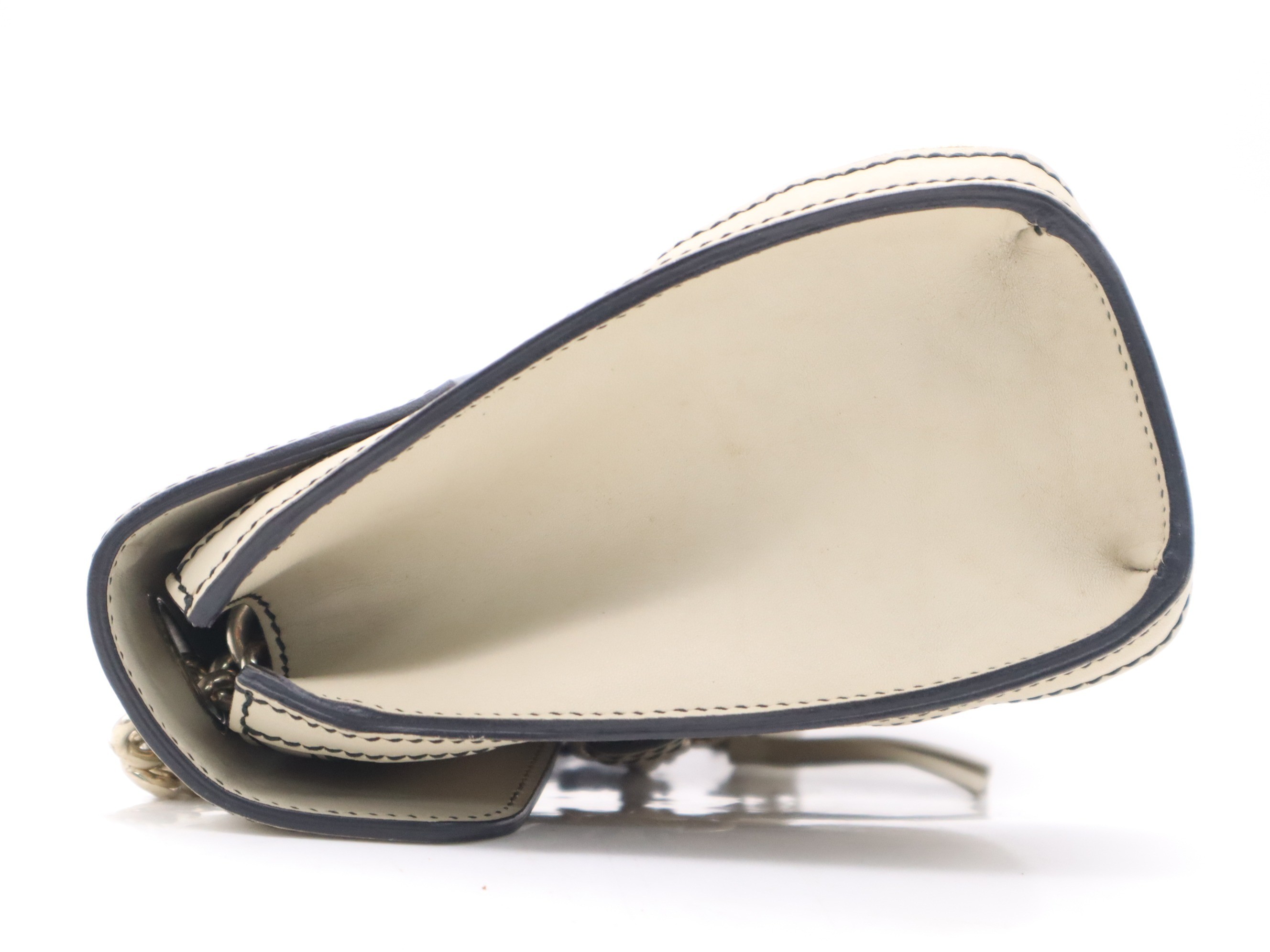Canvas x Leather GG Canvas Shoulder Bag, Beige, Gold Hardware — view 3