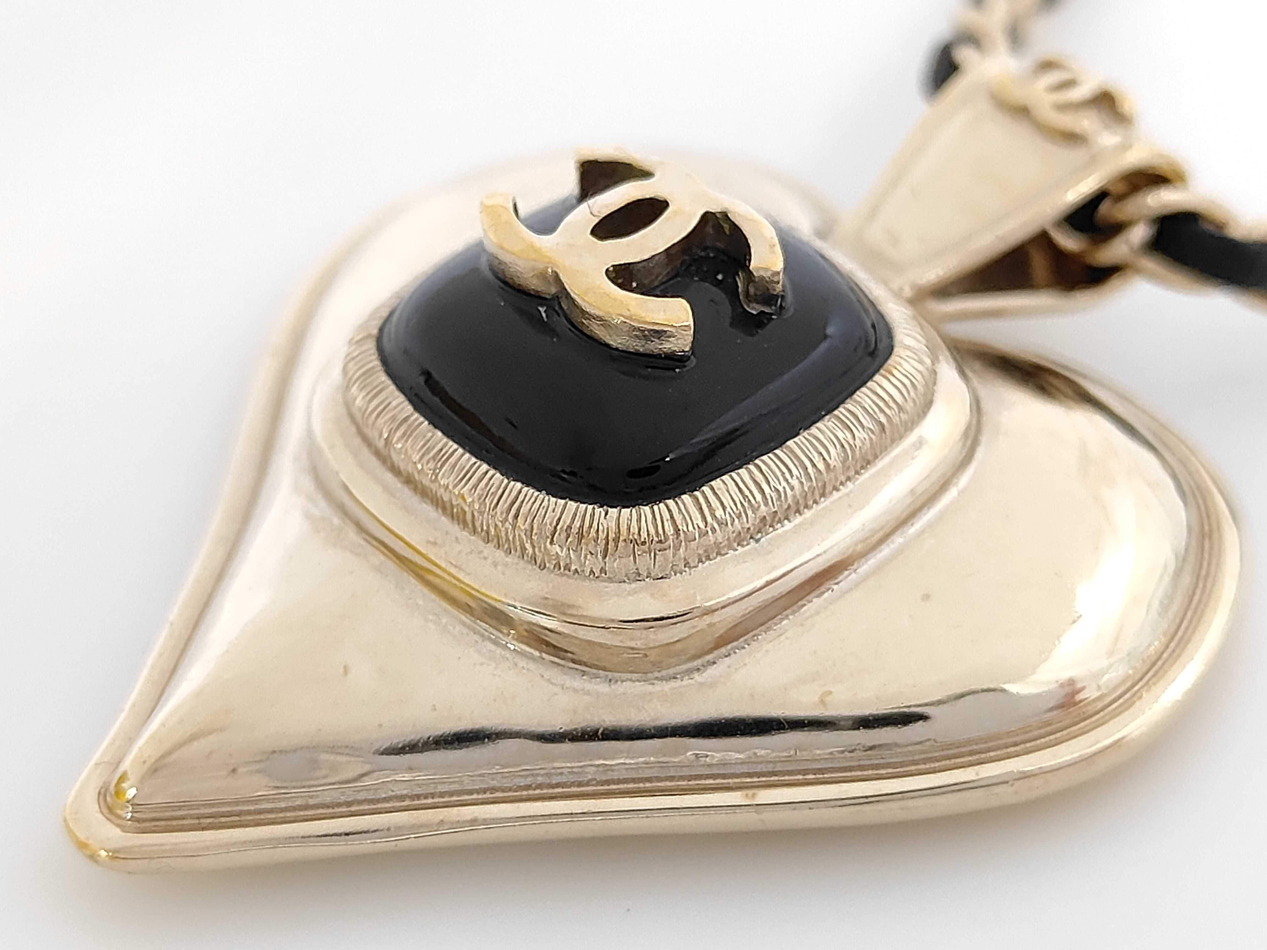 Necklace, Heart Coco Mark, Leather Chain, B21K Necklace — view 2
