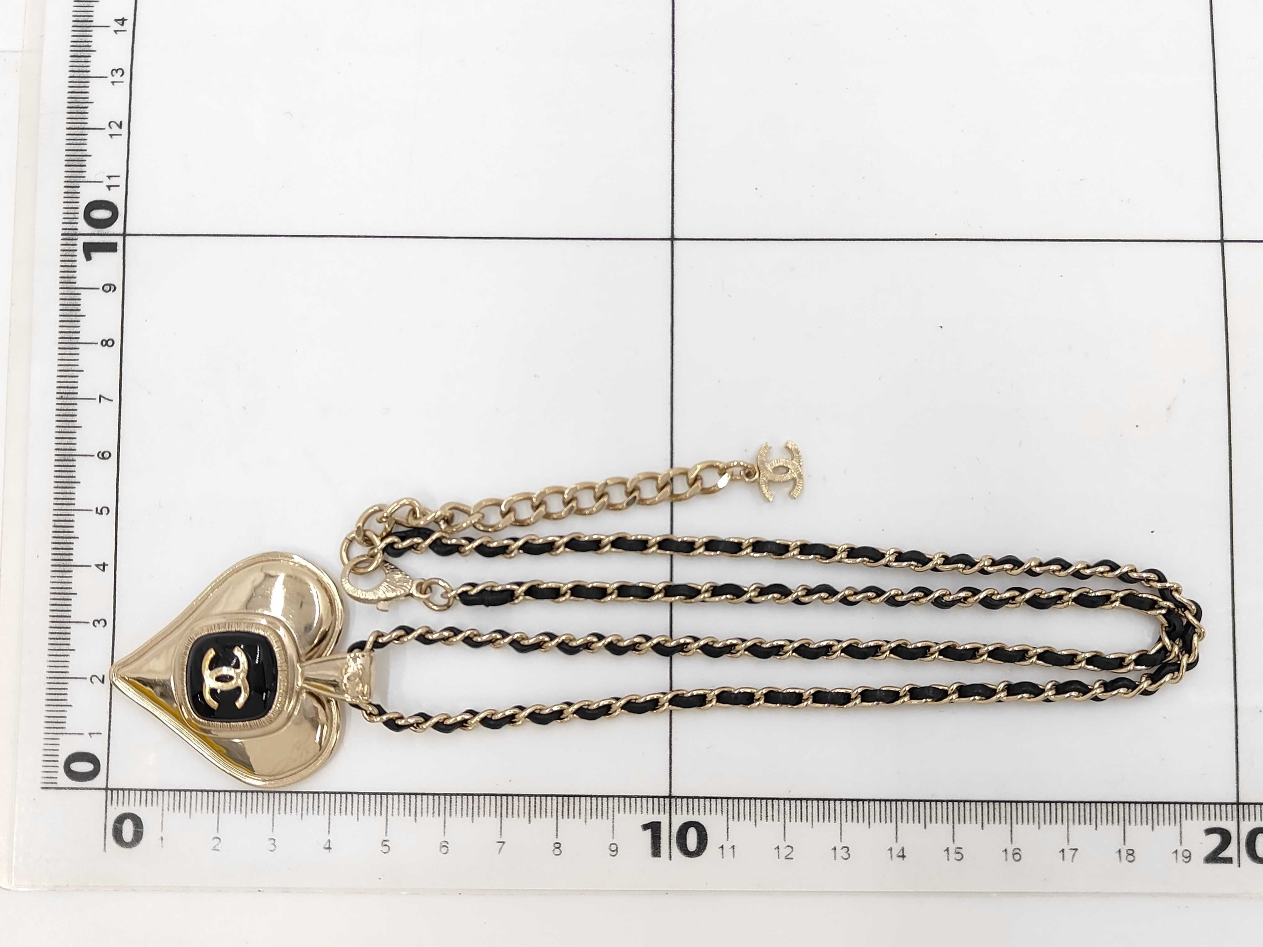 Necklace, Heart Coco Mark, Leather Chain, B21K Necklace — view 7