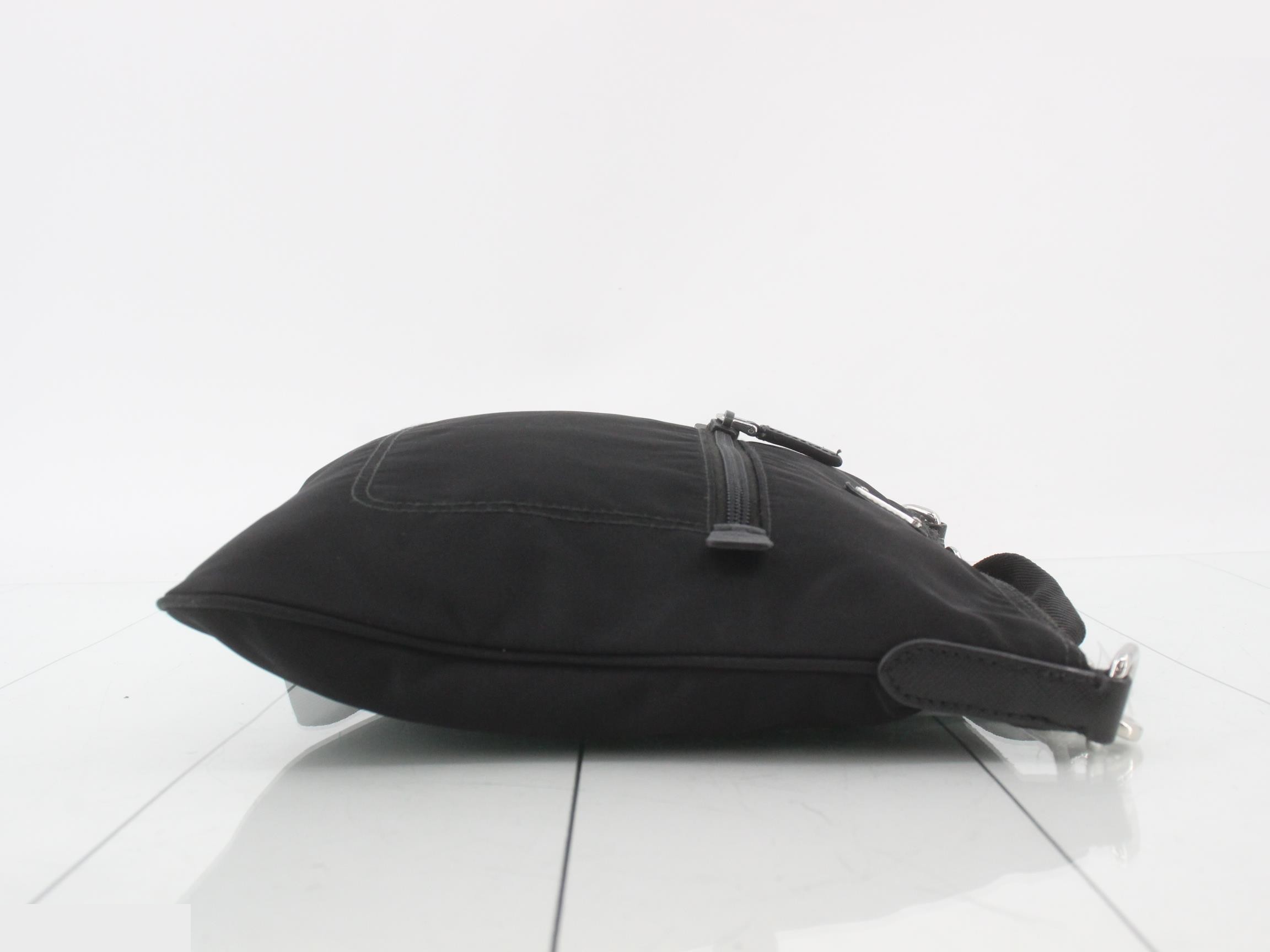 Shoulder bag, nylon, black — view 3
