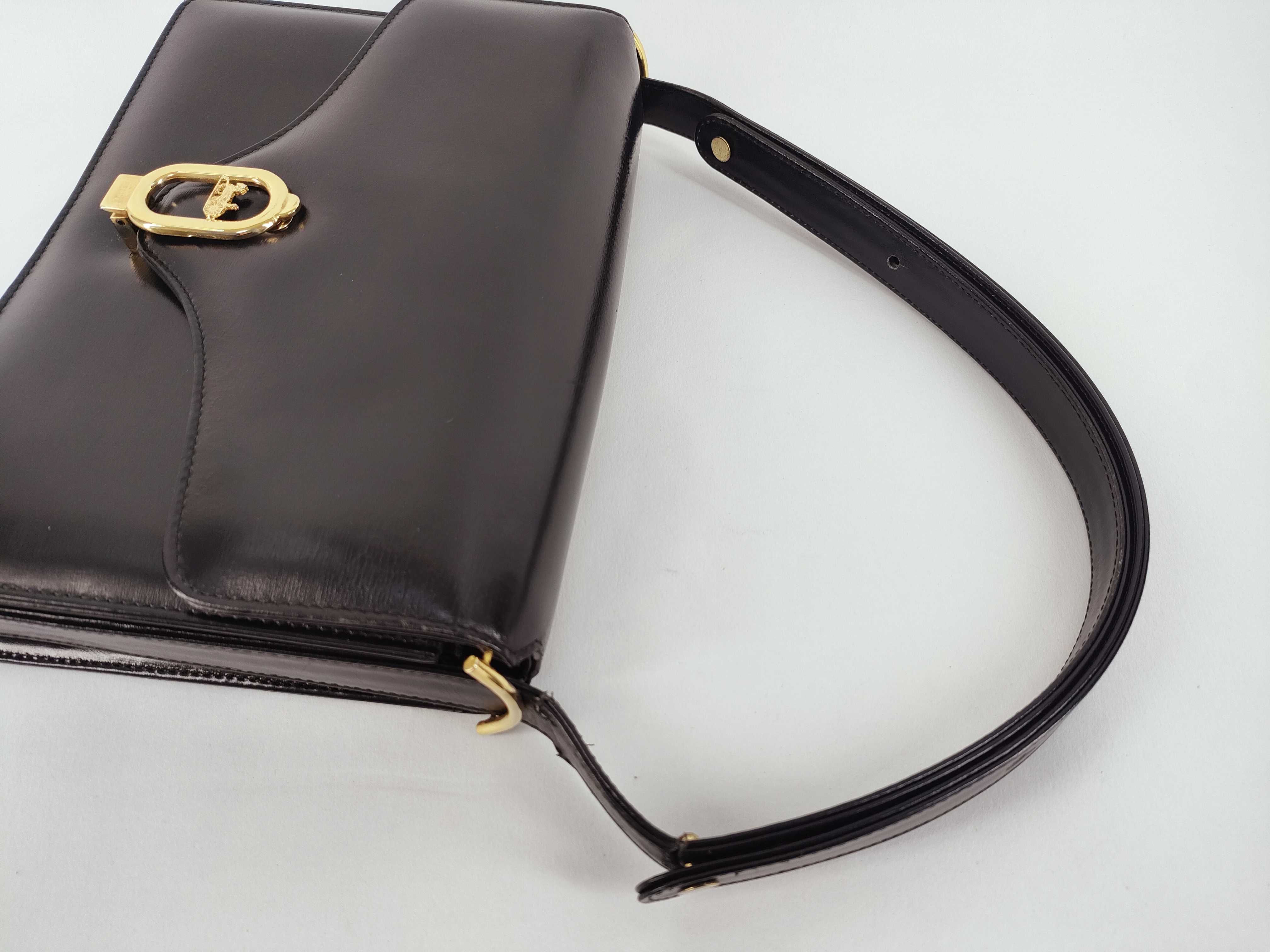 carriage metal leather shoulder bag — view 3