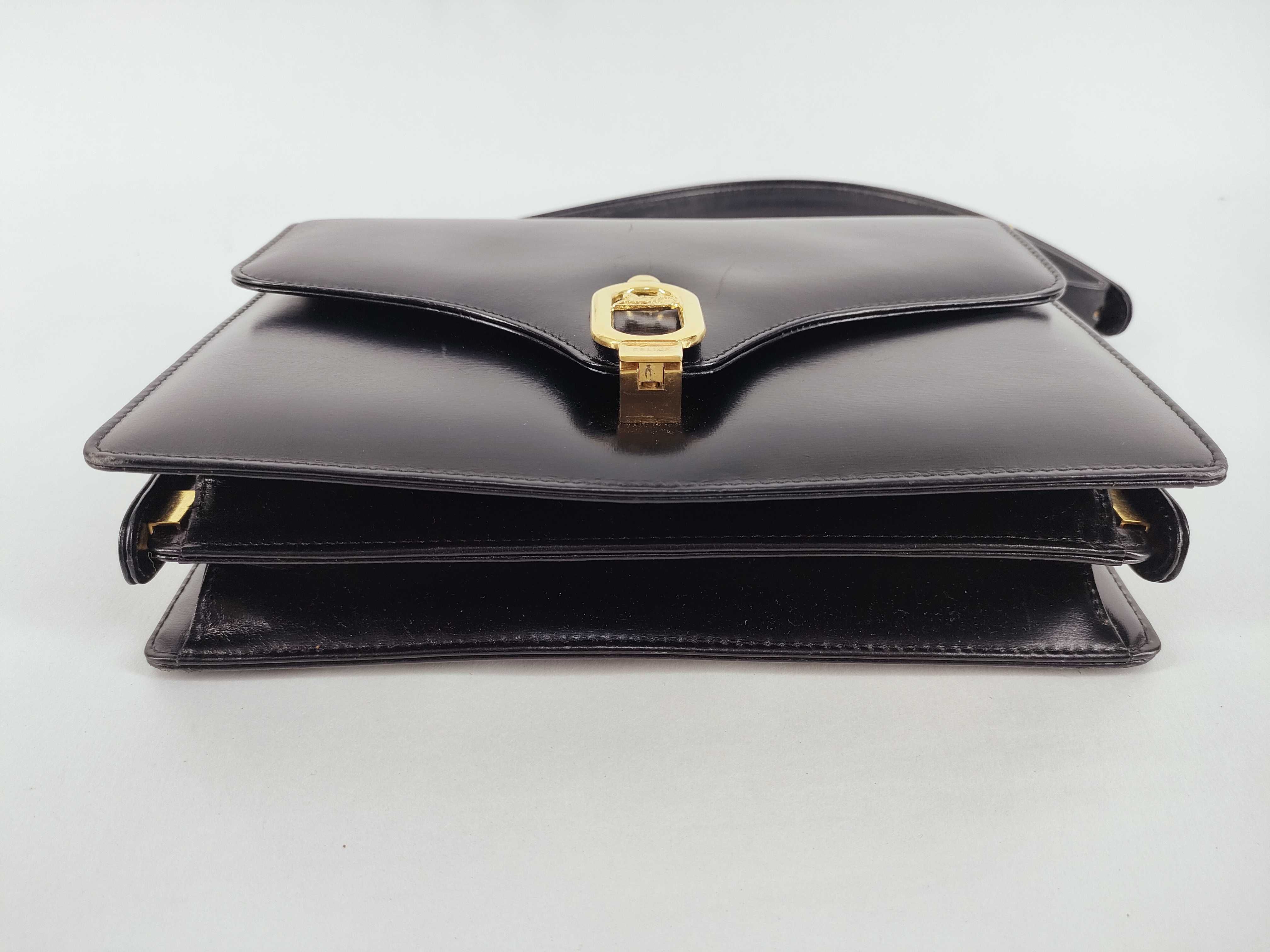 carriage metal leather shoulder bag — view 8
