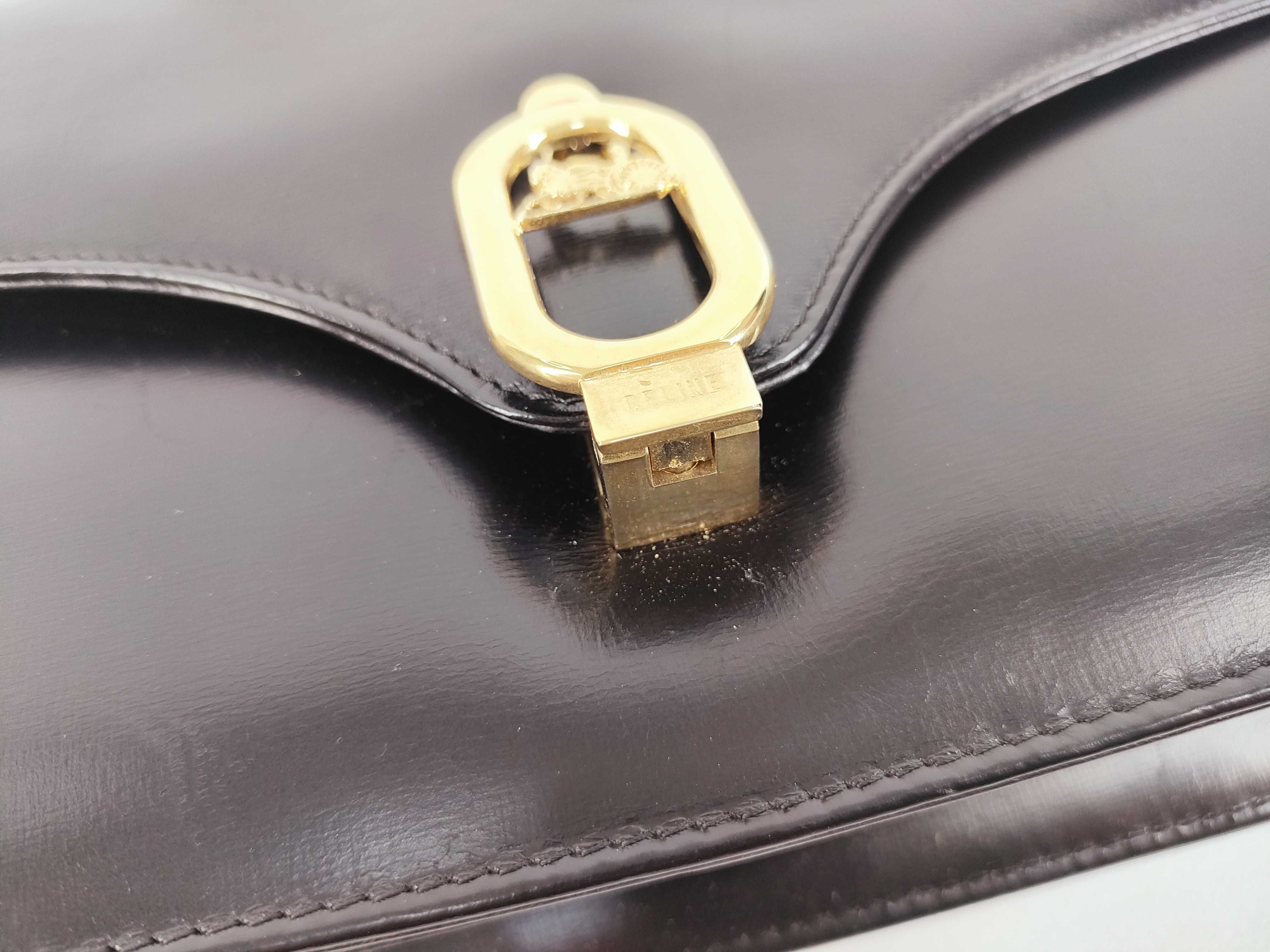 carriage metal leather shoulder bag — view 9
