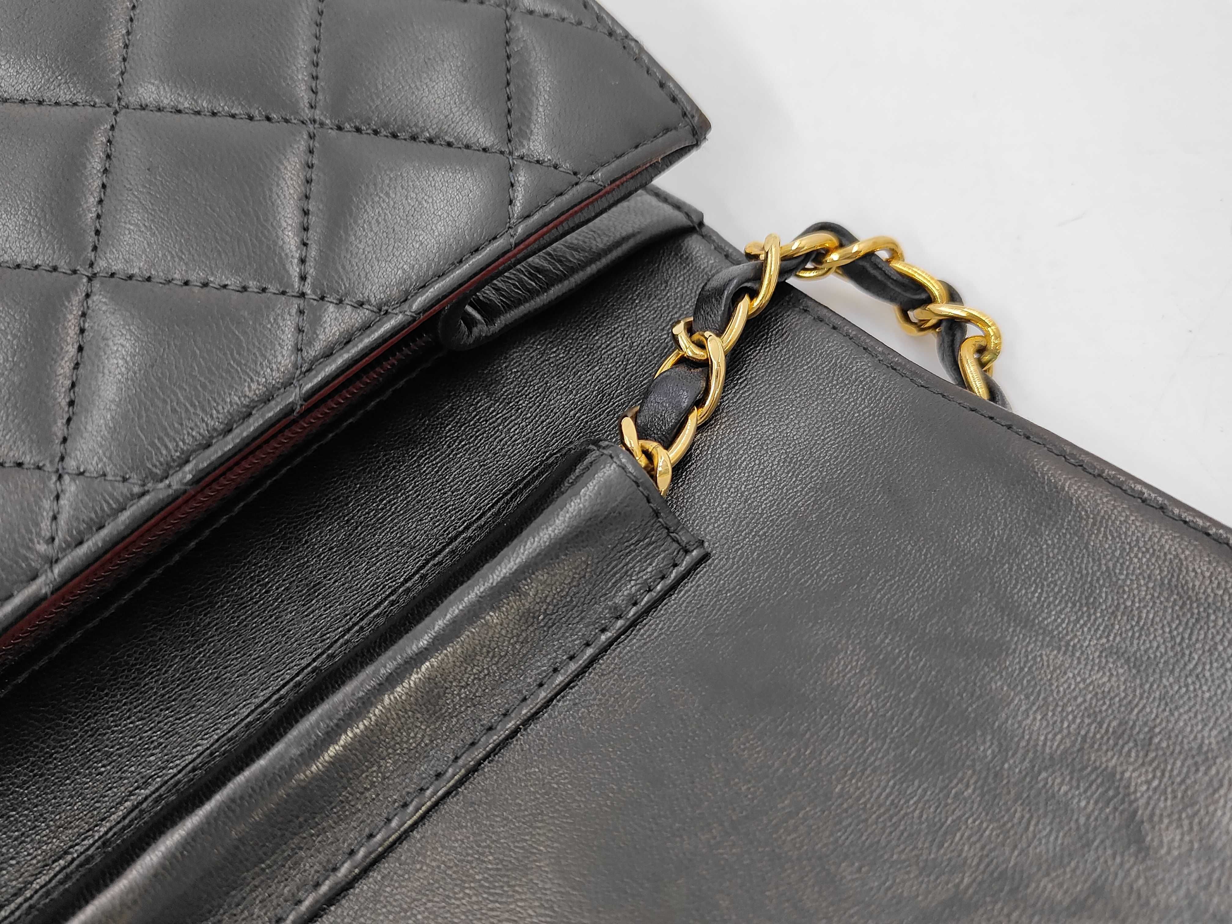 Matelassé Lambskin Push-Lock Chain Shoulder Bag with Gold Hardware — view 7