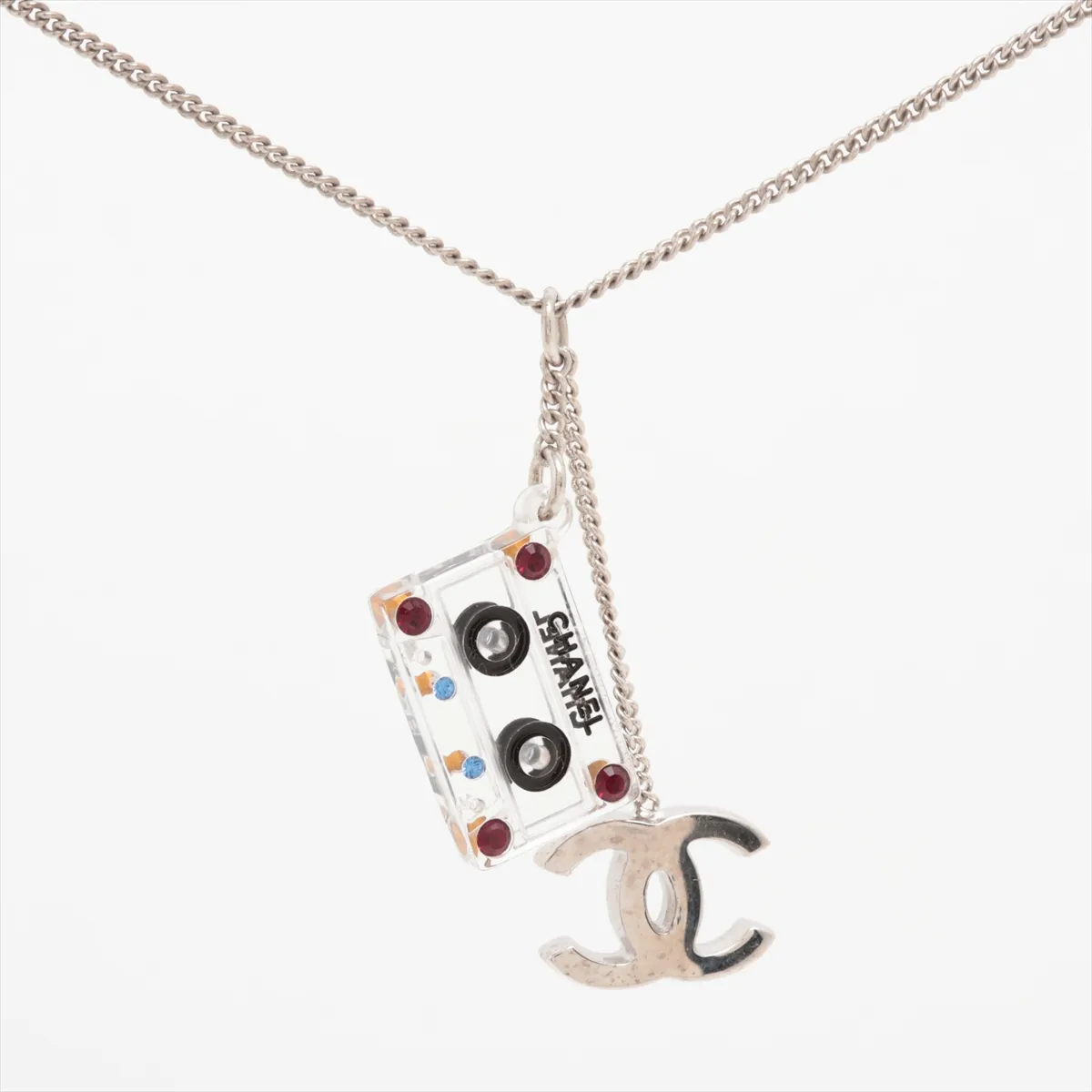 Cocomark 04P Necklace Metal x Resin Silver x Clear Thread — view 2