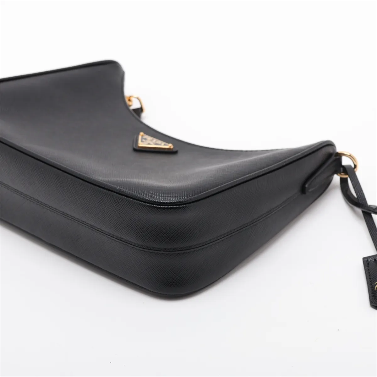 Saffiano Leather 2-Way Shoulder Bag, Black, 1BH204 — view 3