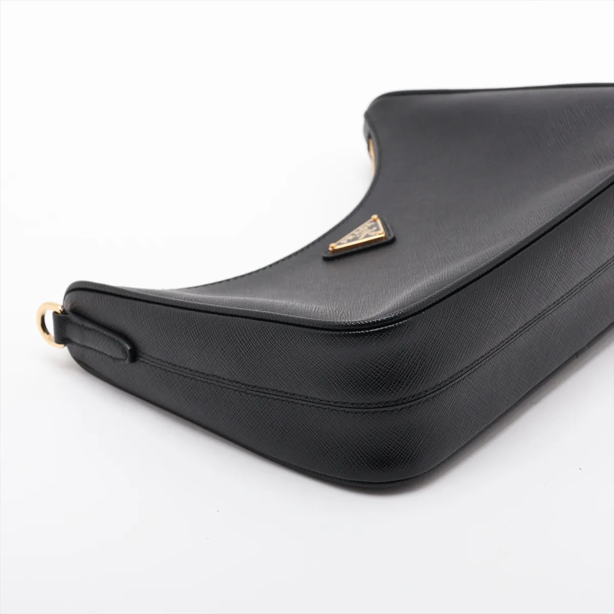 Saffiano Leather 2-Way Shoulder Bag, Black, 1BH204 — view 4