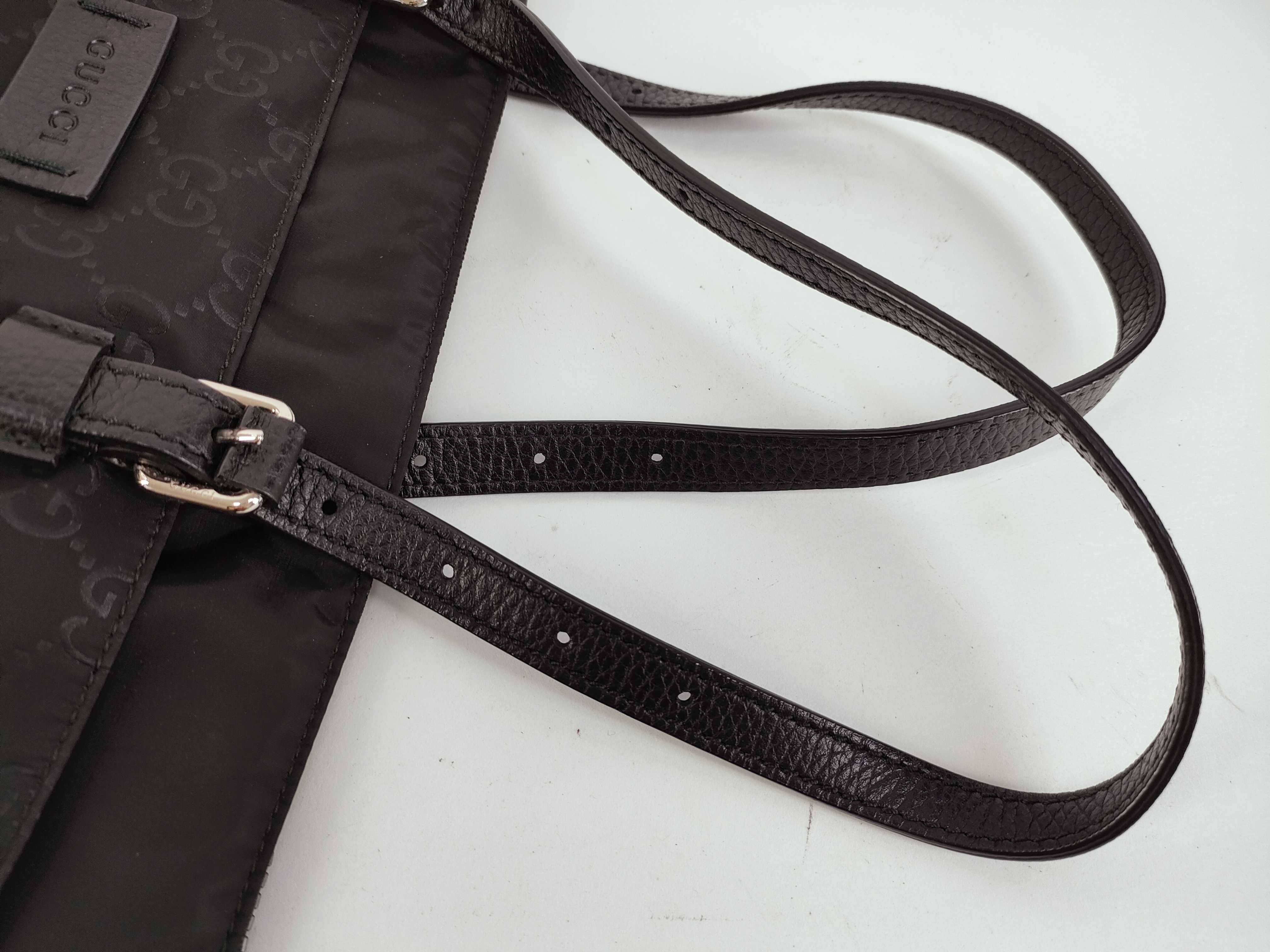 GG Nylon x Leather 2-Way Tote Bag, Black, 387067 Tote Bag — view 3