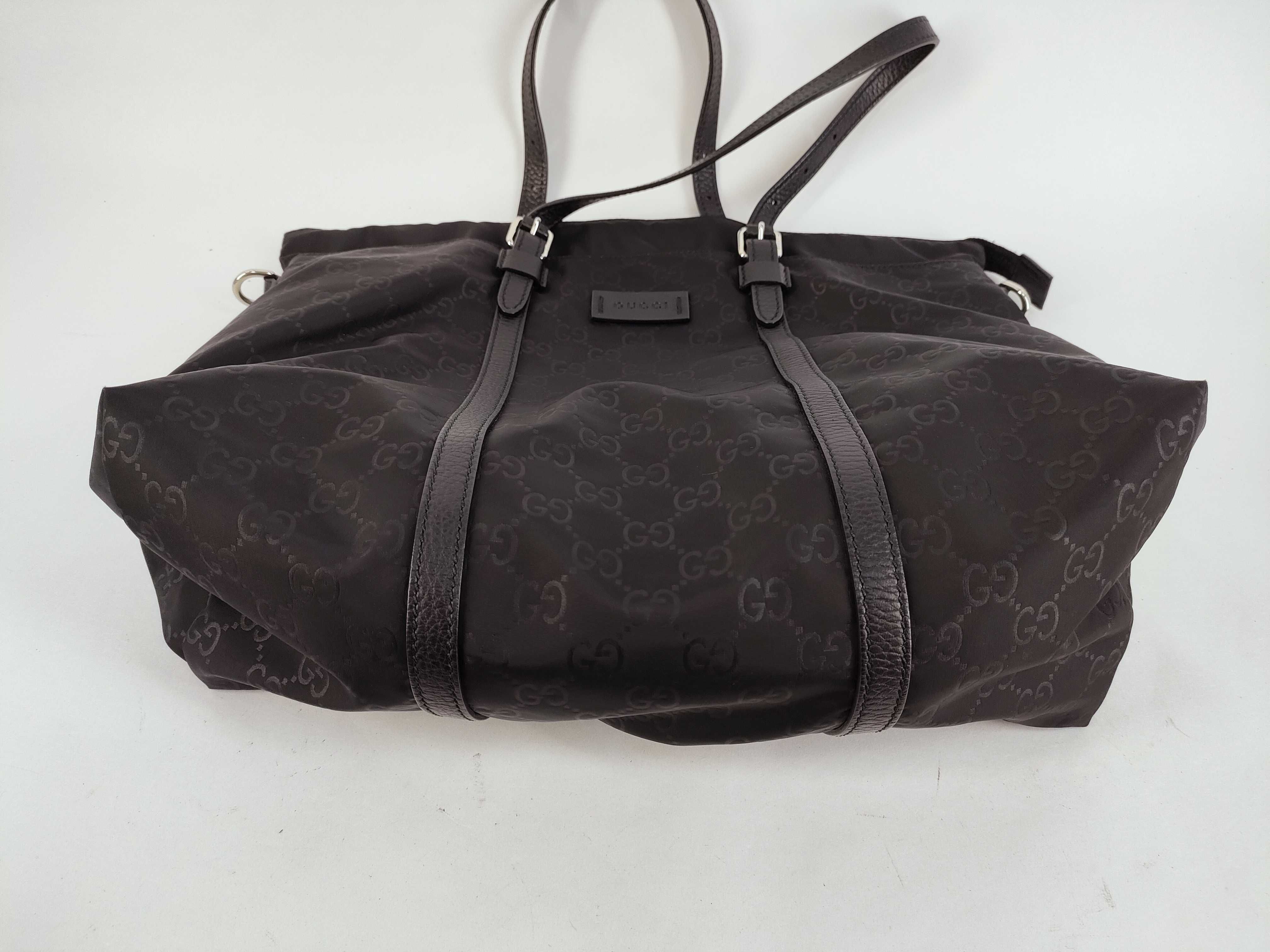GG Nylon x Leather 2-Way Tote Bag, Black, 387067 Tote Bag — view 7