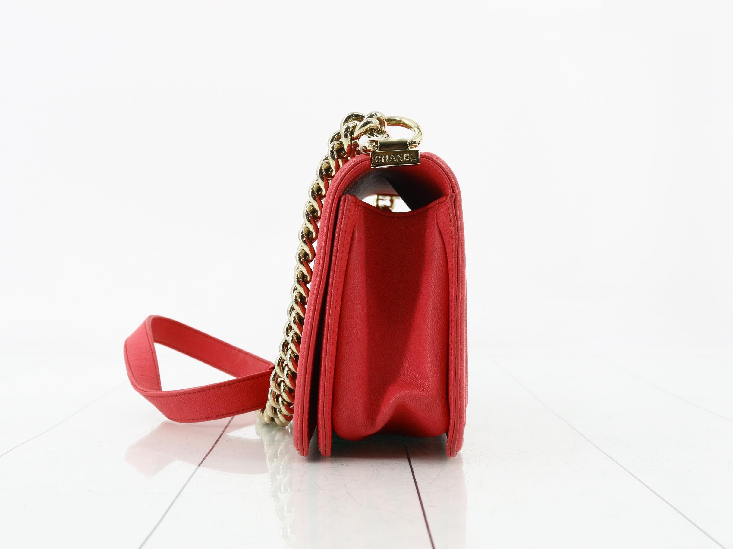 Boy Chanel Caviar Skin Chain Shoulder Bag — view 3