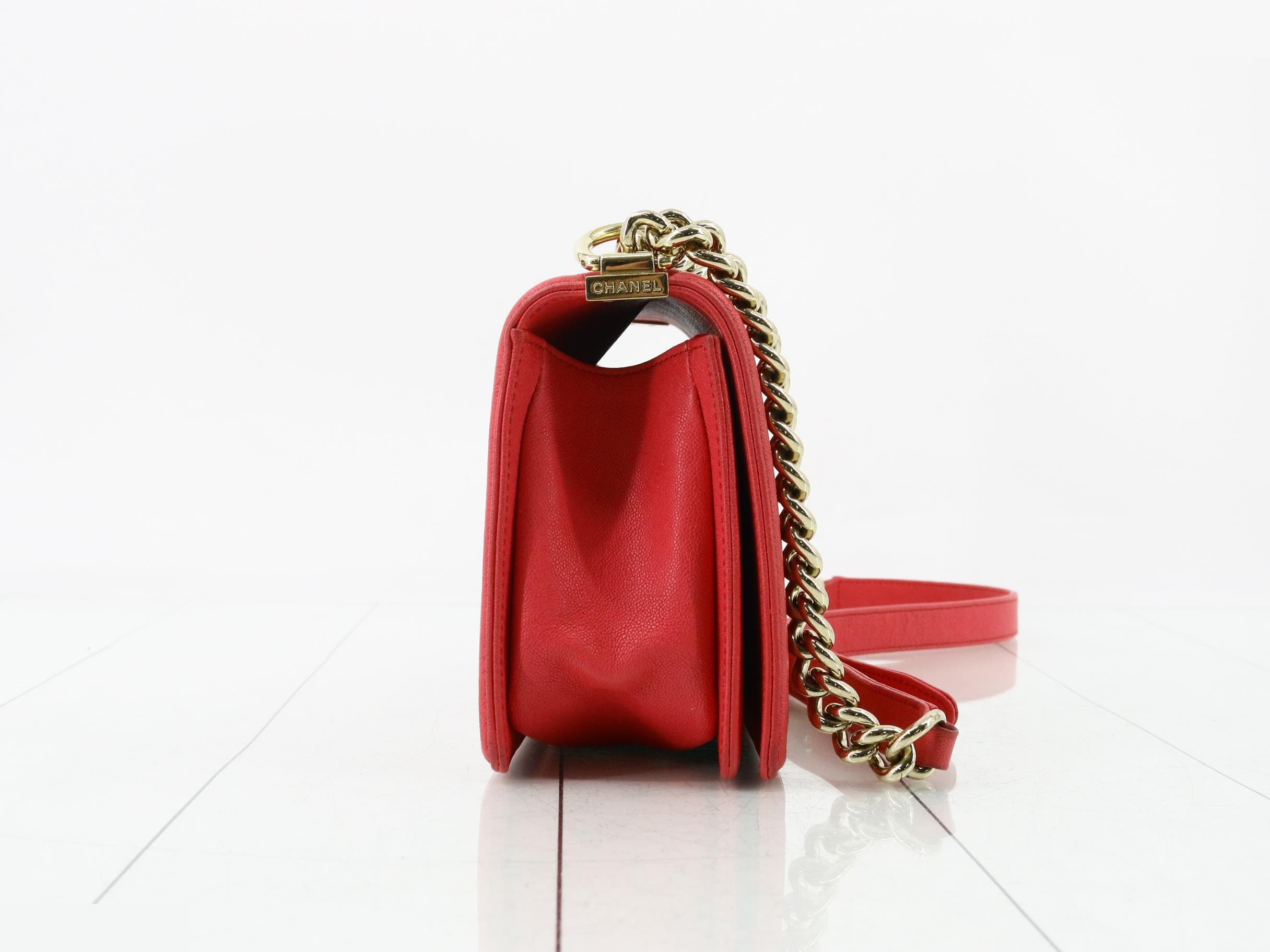 Boy Chanel Caviar Skin Chain Shoulder Bag — view 4
