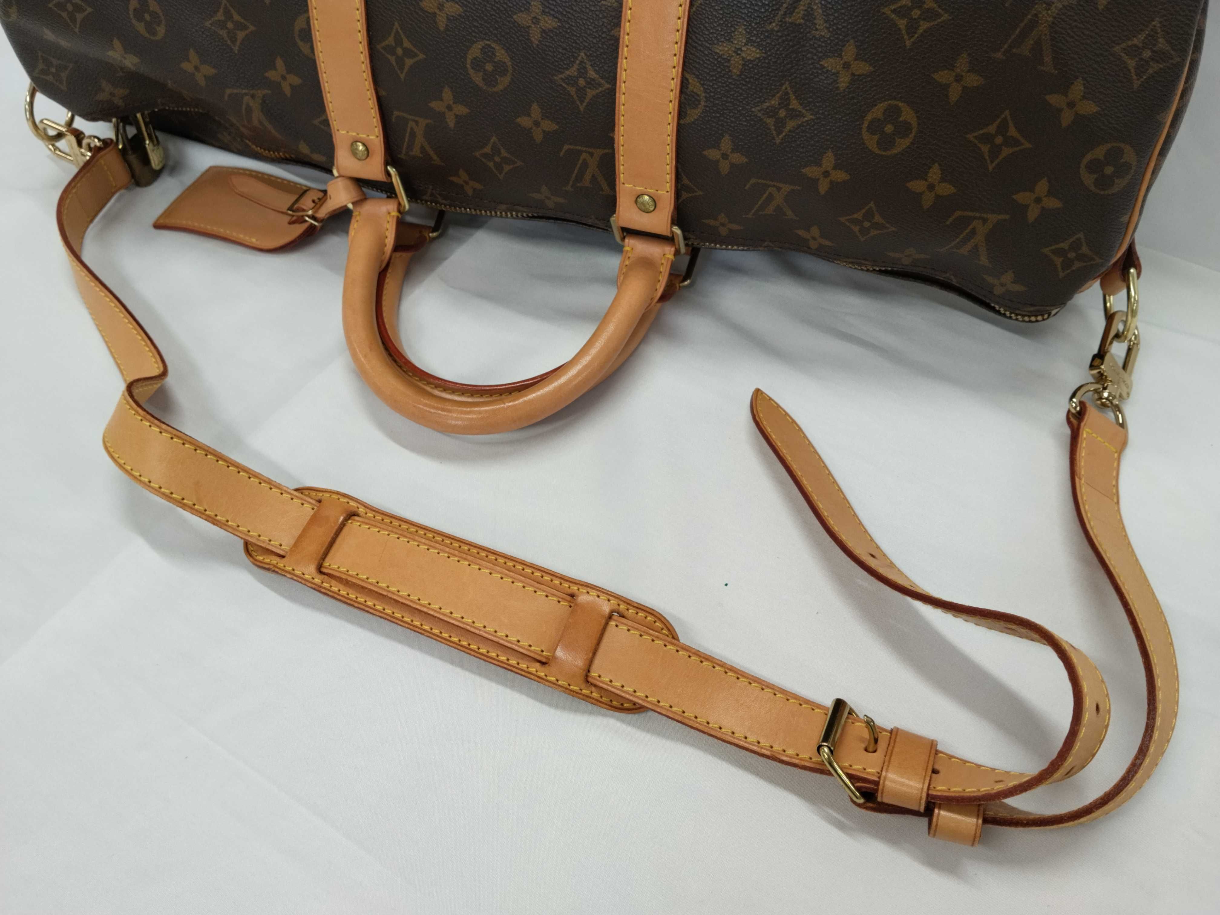 Monogram Keepall Bandoulière 50 M41416 FL0020 Brown Boston Bag — view 6