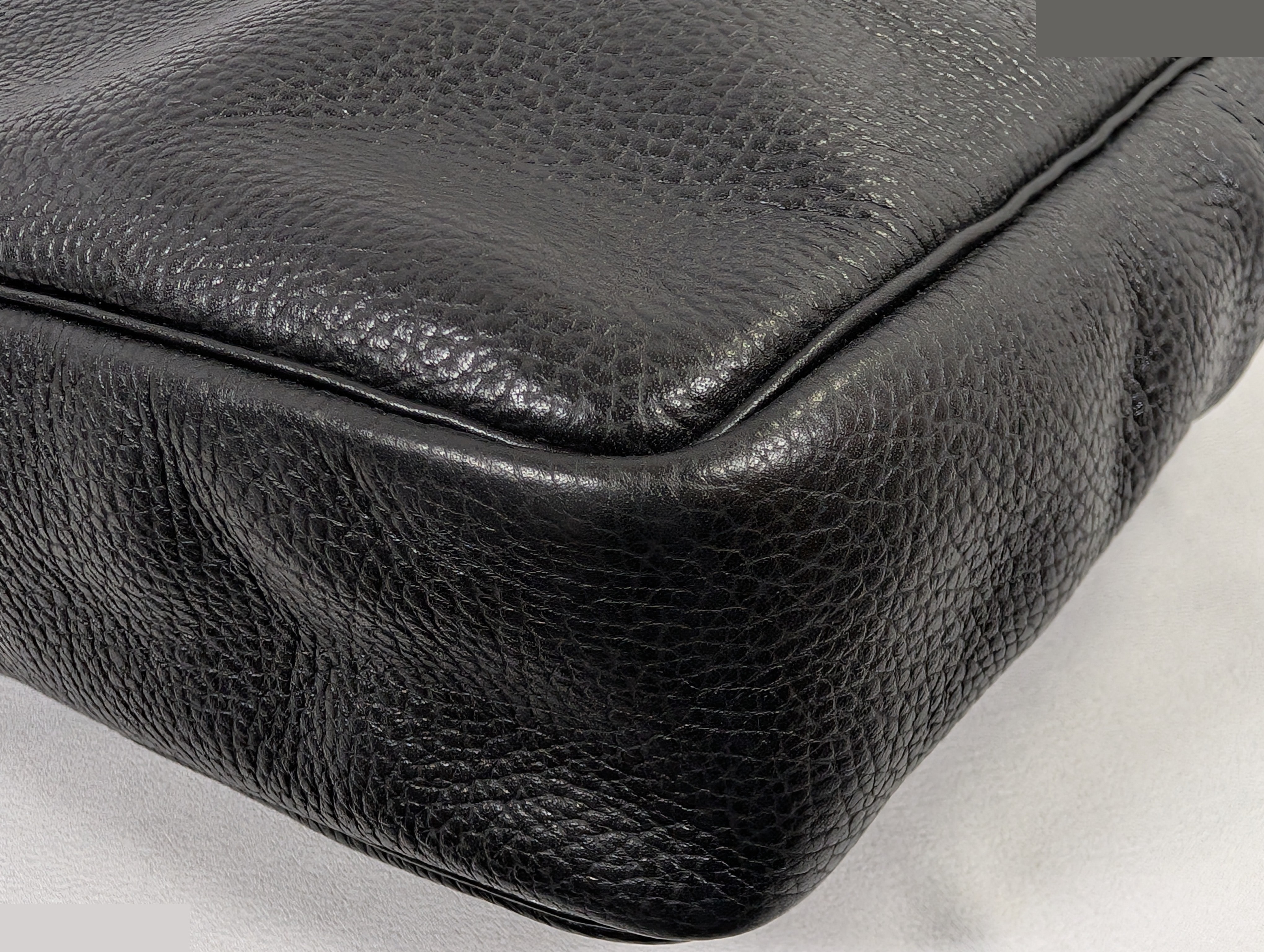 Handbag leather black CD logo — view 3