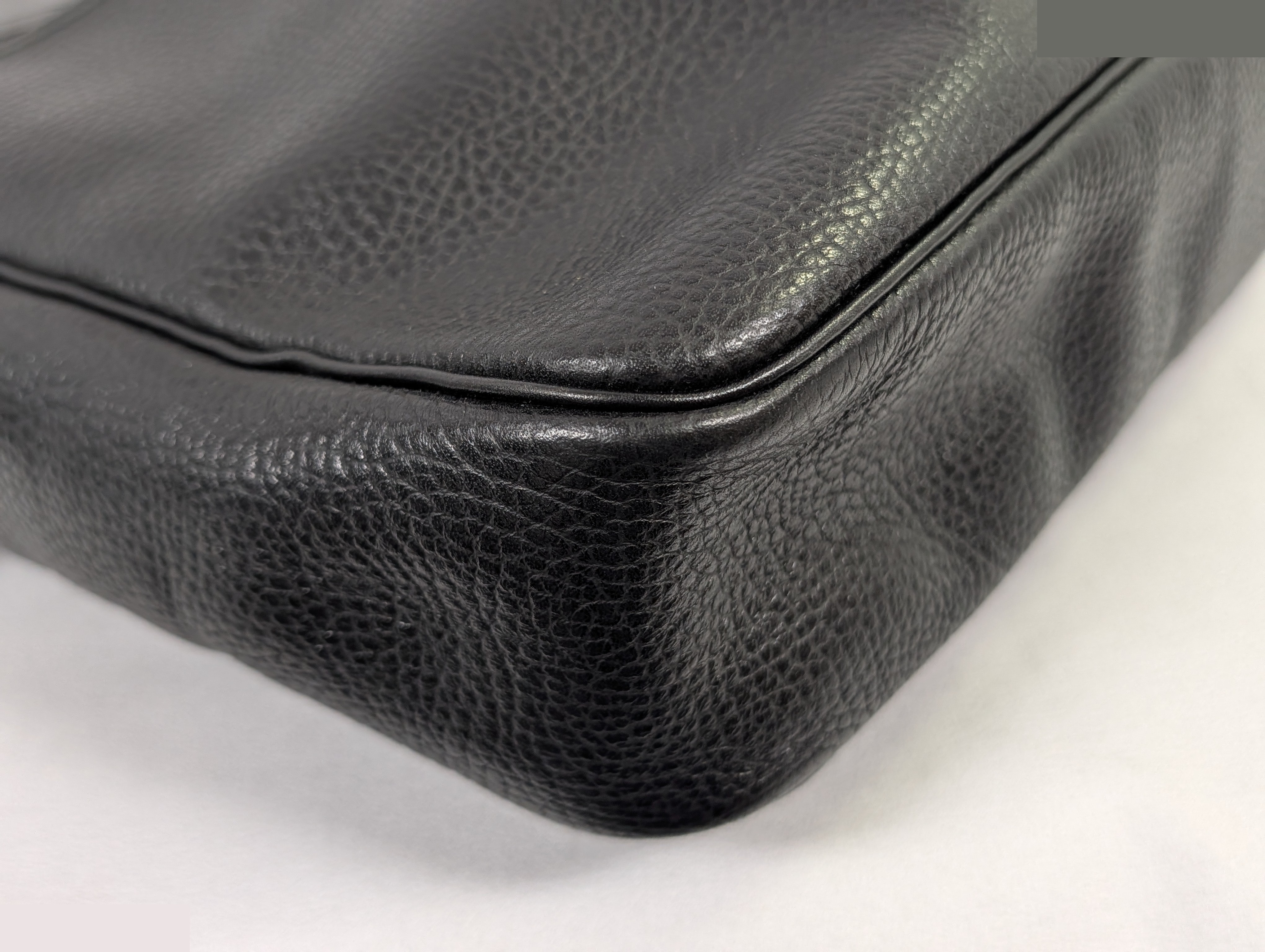 Handbag leather black CD logo — view 4